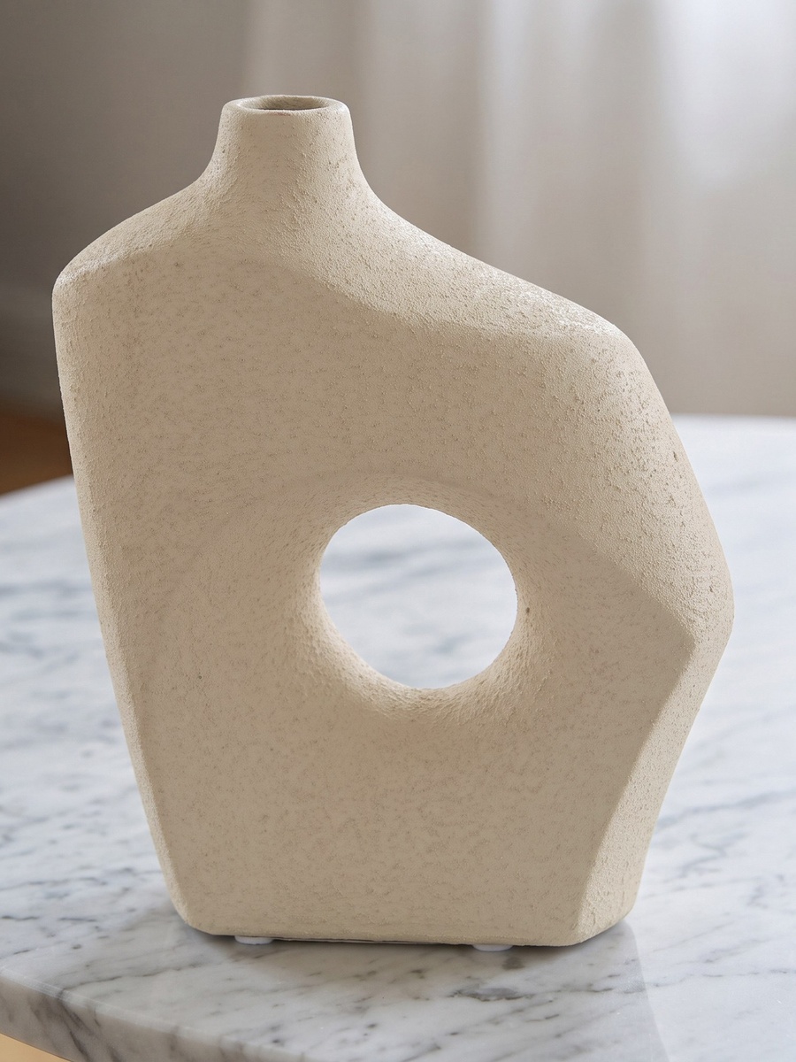 Audrey-Madison Hollow Ceramic Abstract Decorative Vase - 19x7x23 cm