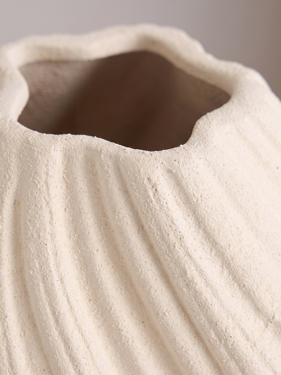 Audrey Madison Ceramic Pleated Decorative Vase - 19x19x20 cm