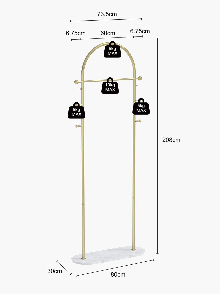 Prima Clothes Hanger Rail - 80x30x208 cm