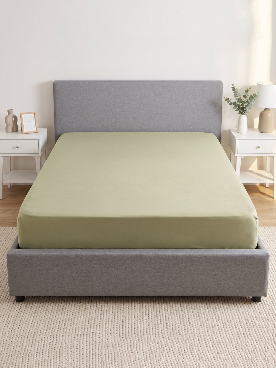 Derby Solid Microfiber Super King Fitted Sheet - 200x200+25 cm