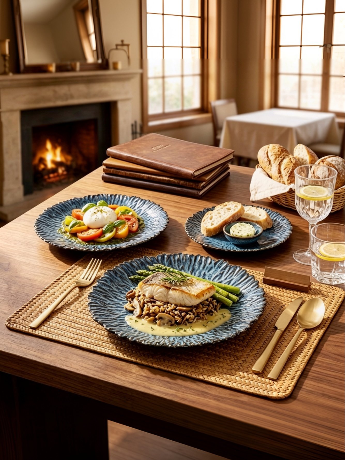 3-Piece Sunflower Shape Kiln Glaze Ceramic Plates