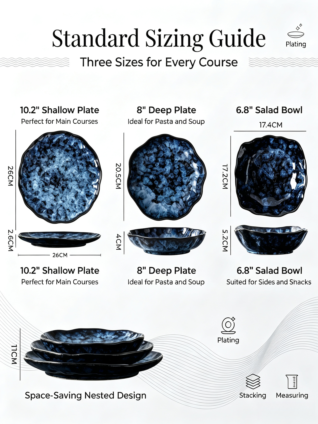 Blue Texture Dinnerware Set