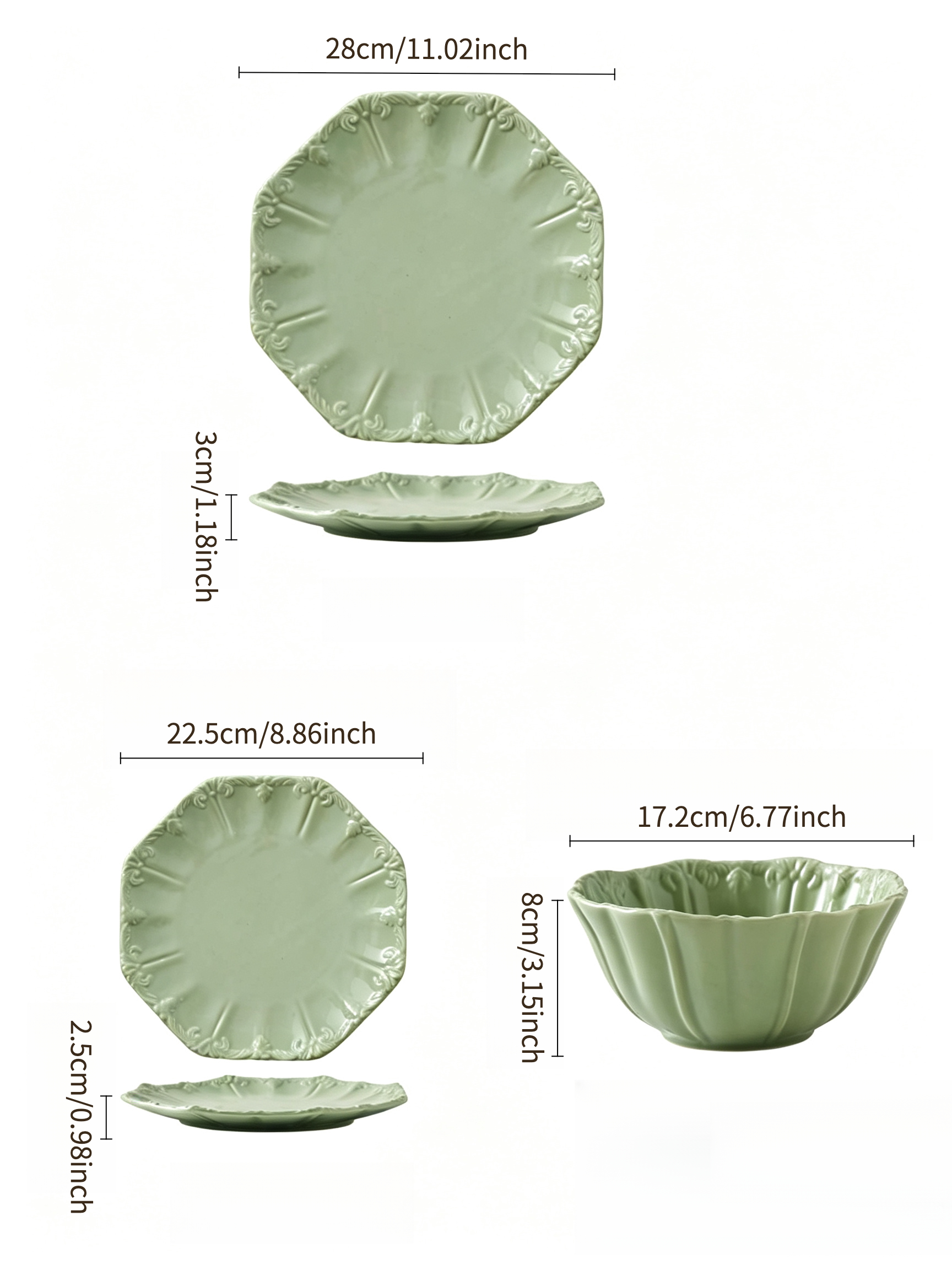 Green Texture Dinnerware Set