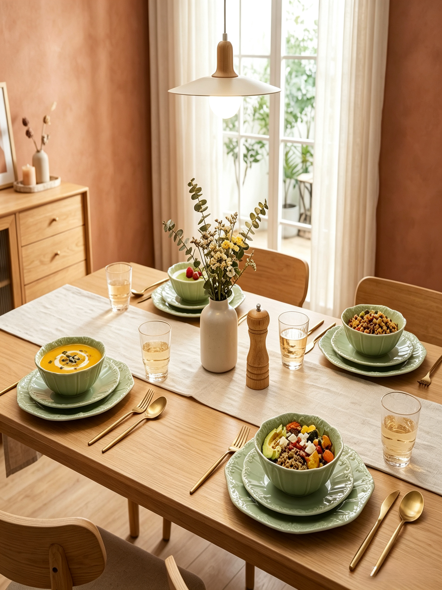 Green Texture Dinnerware Set