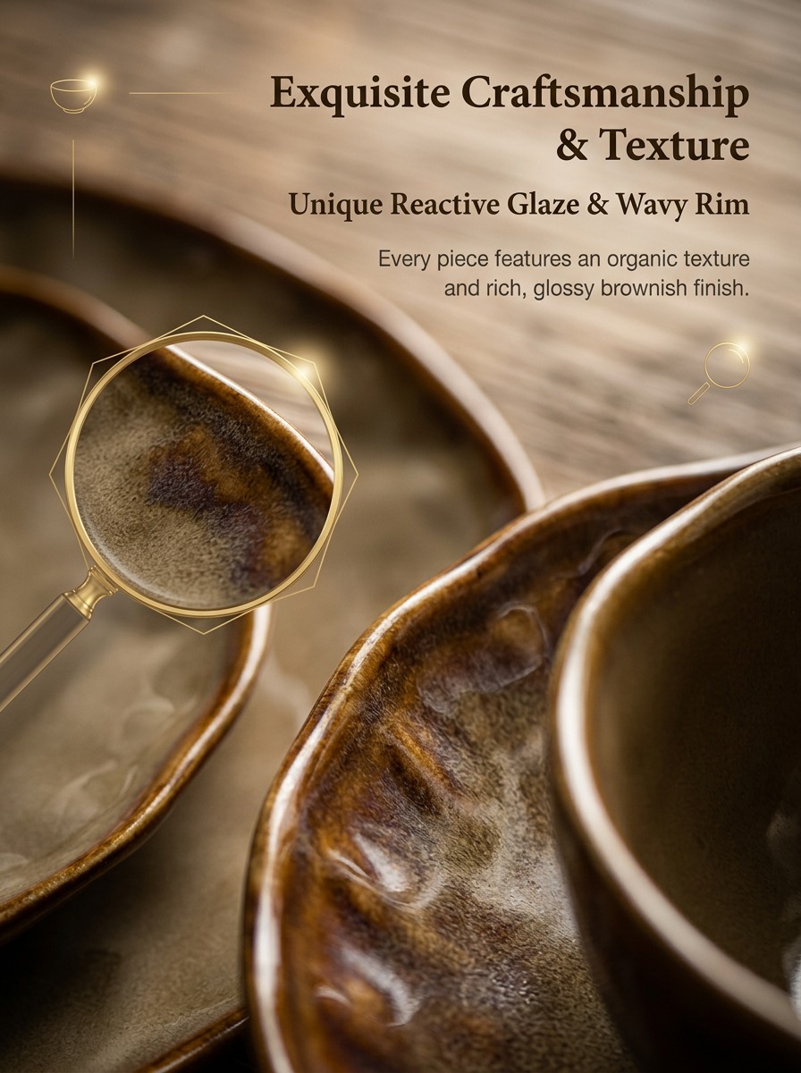 Brown Texture Dinner Set