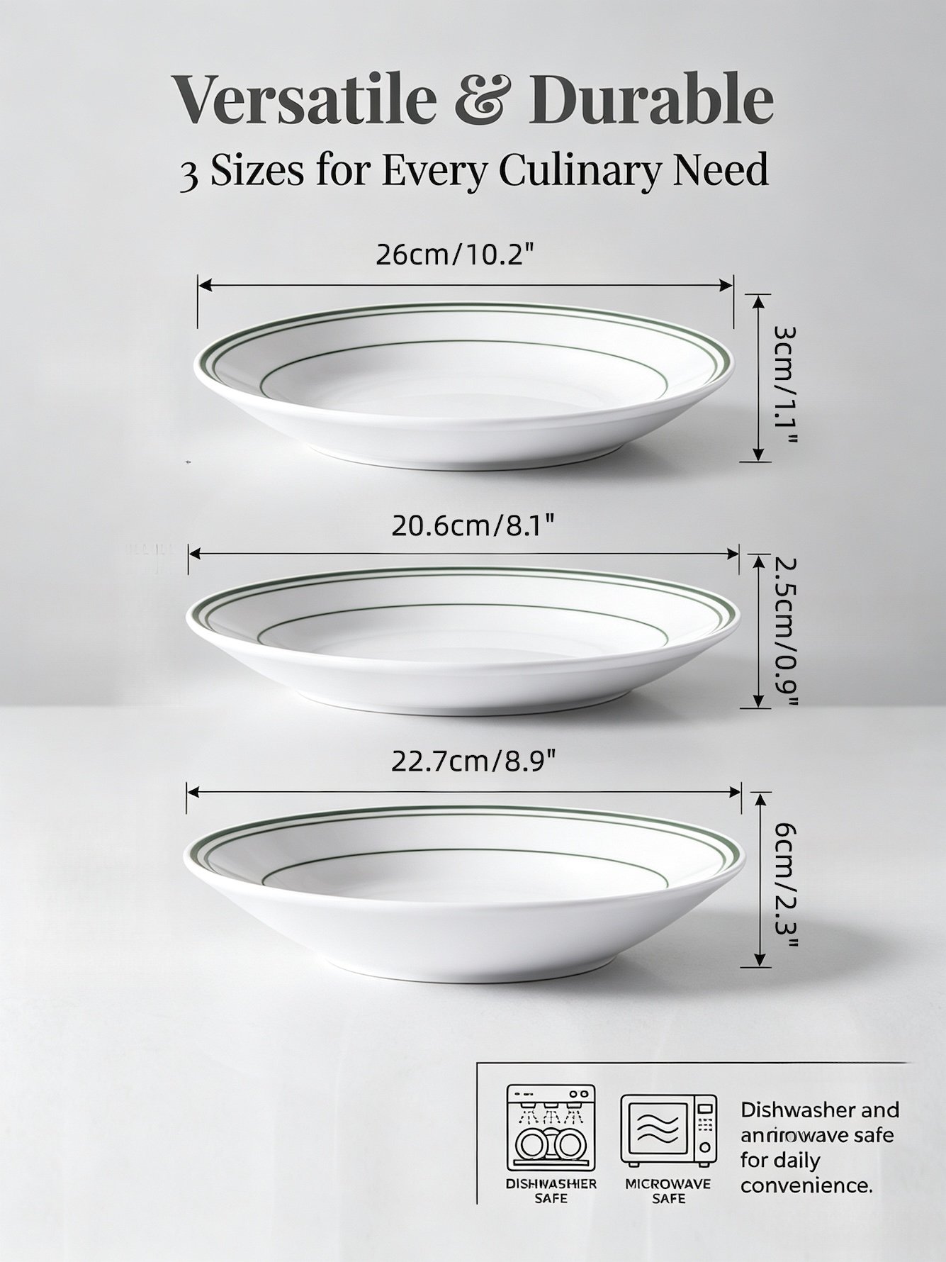 White Striped Dinnerware Set