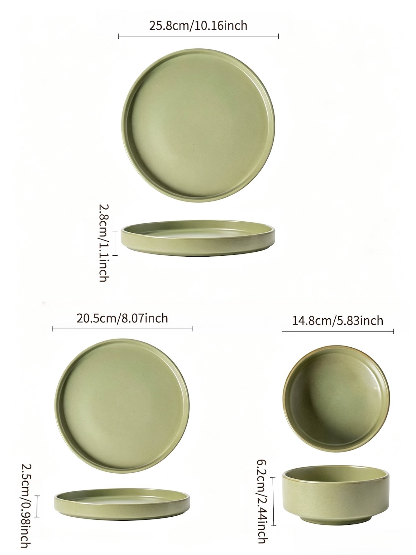 Green Solid Dinnerware Set