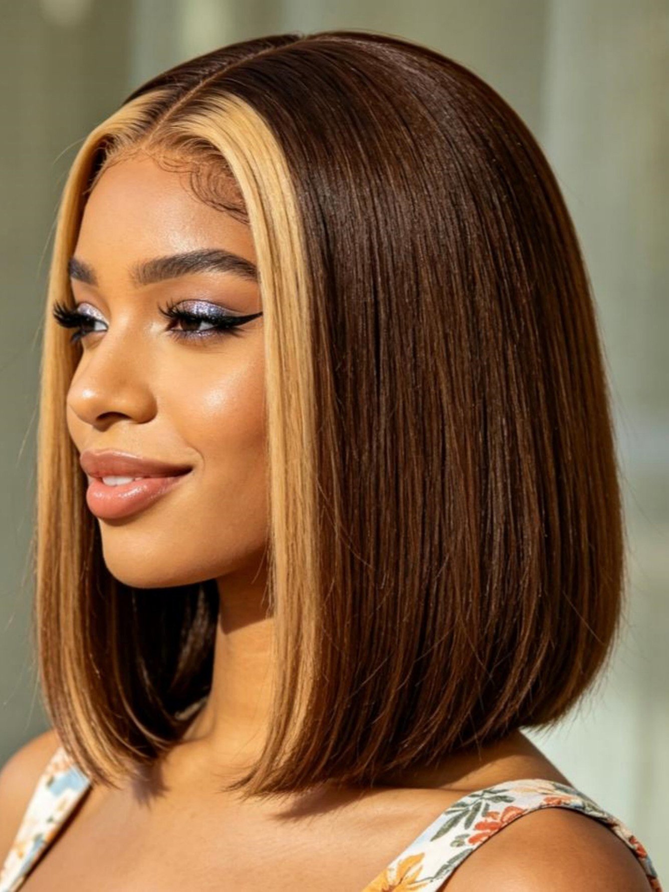 Multi Color Block Wig