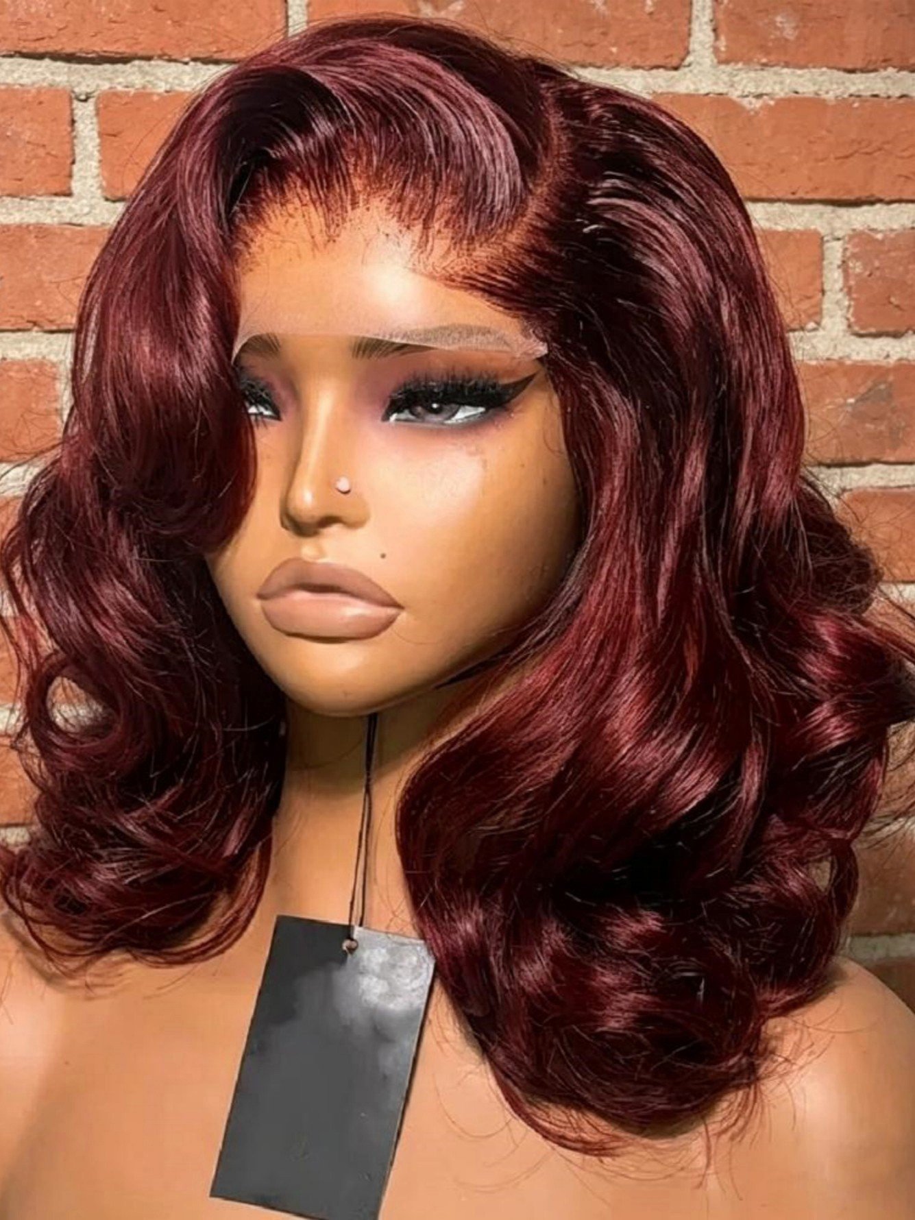 Burgundy Wavy Full Wig