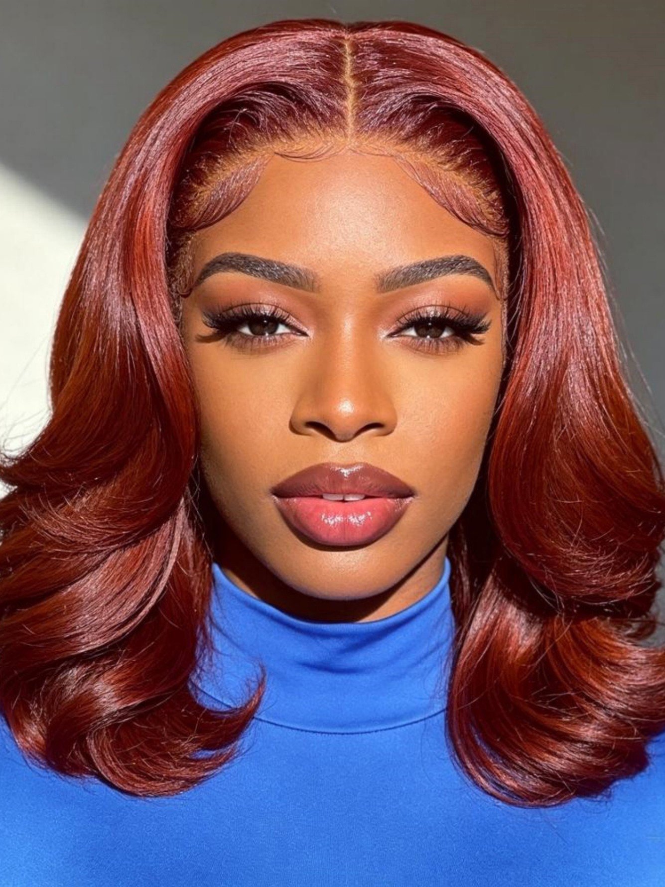 Burgundy Wavy Full Wig