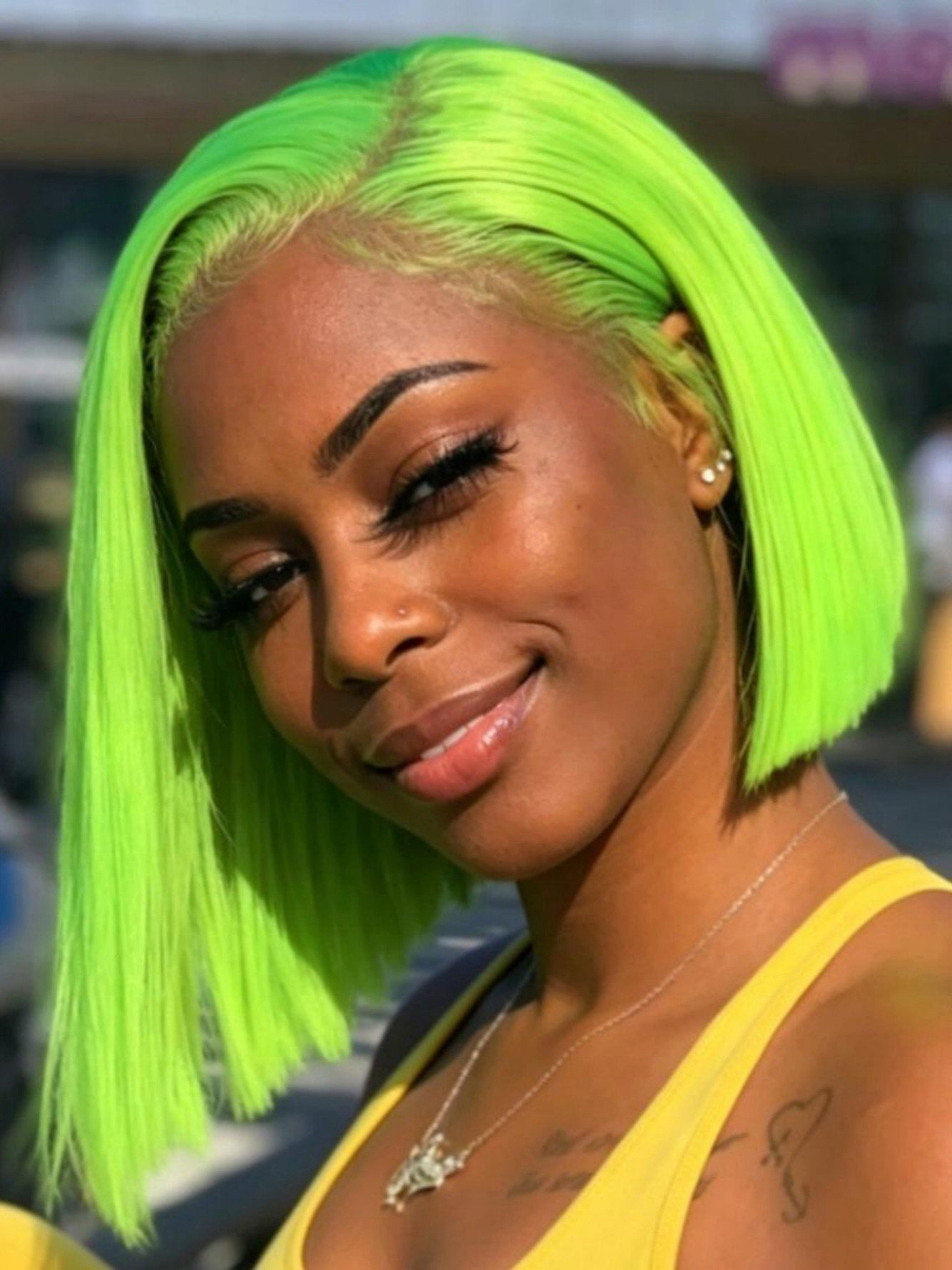 Neon Green Bob Wig