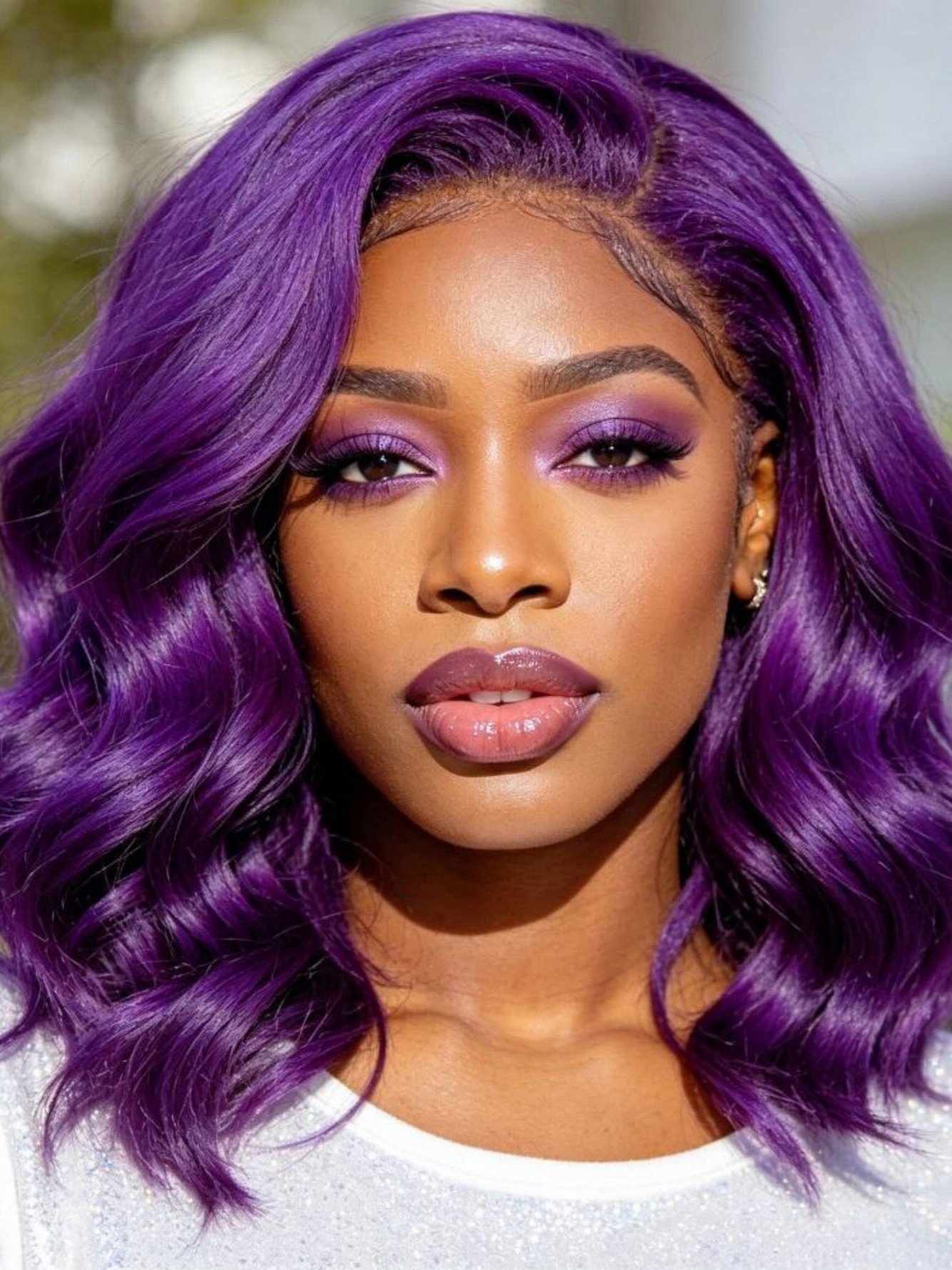 Purple Wavy Wig