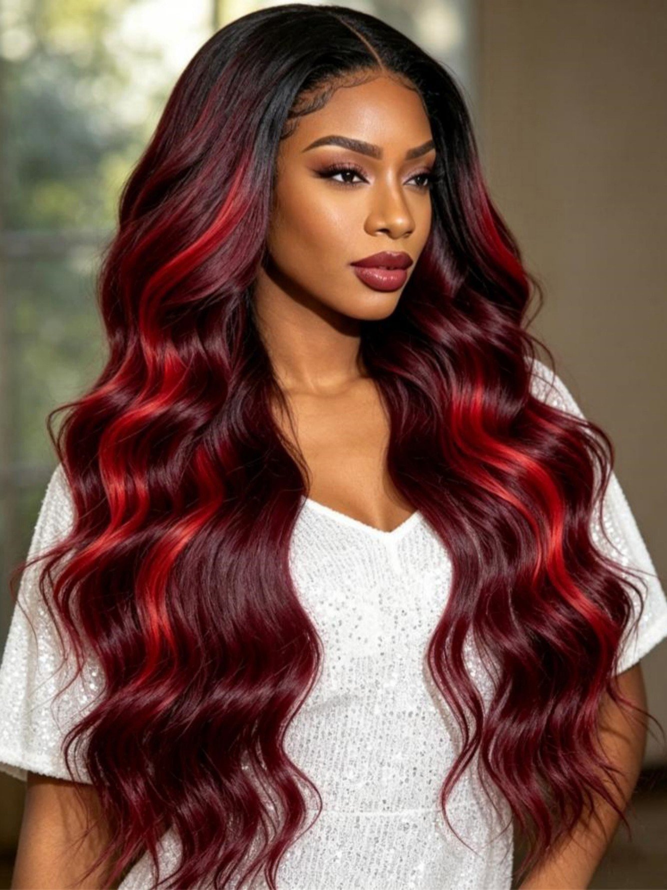 Multi Ombre Wavy Full Wig