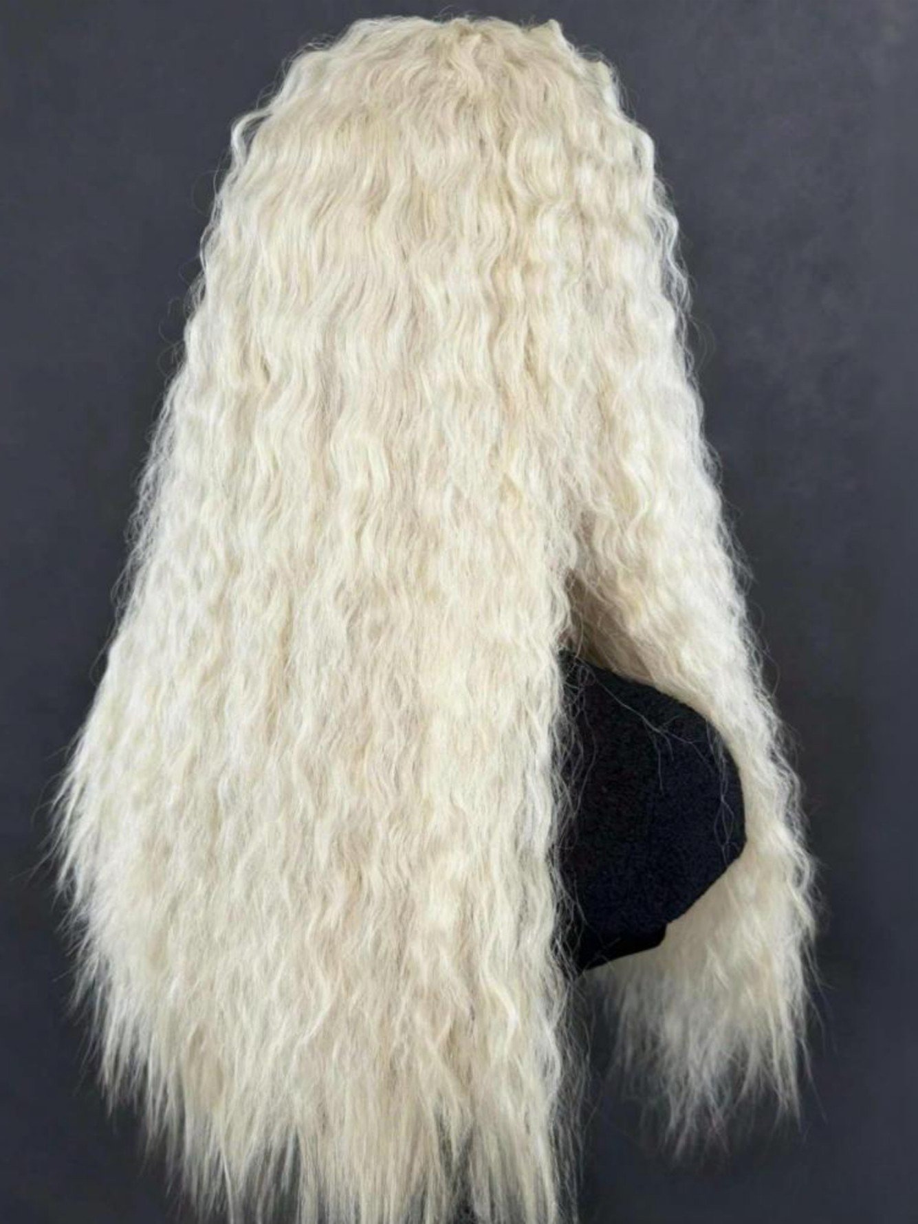 Platinum Blonde Deep Wave HD Lace Front Synthetic Wig - Heat Resistant and Glueless