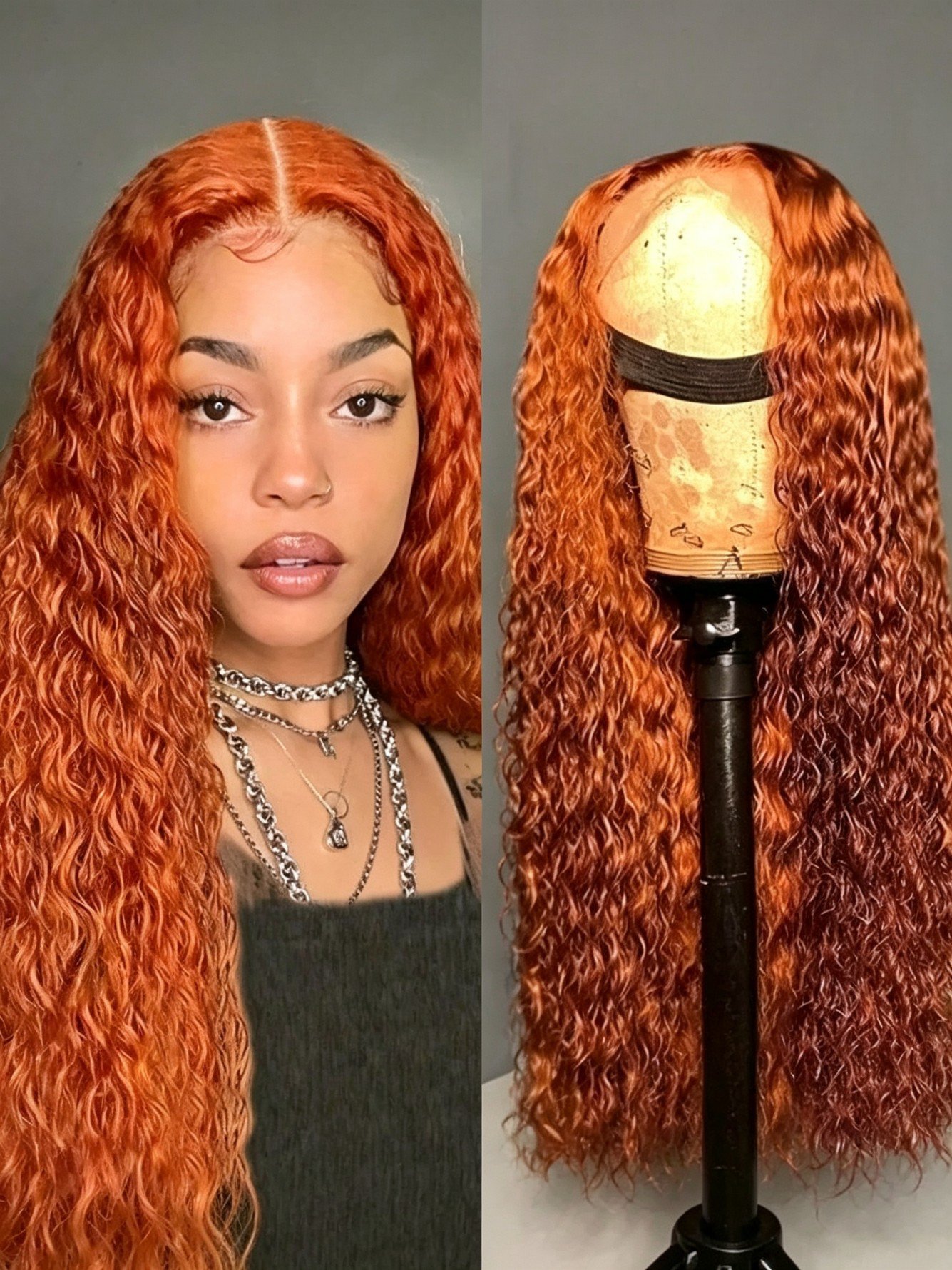 Orange Curly Wig