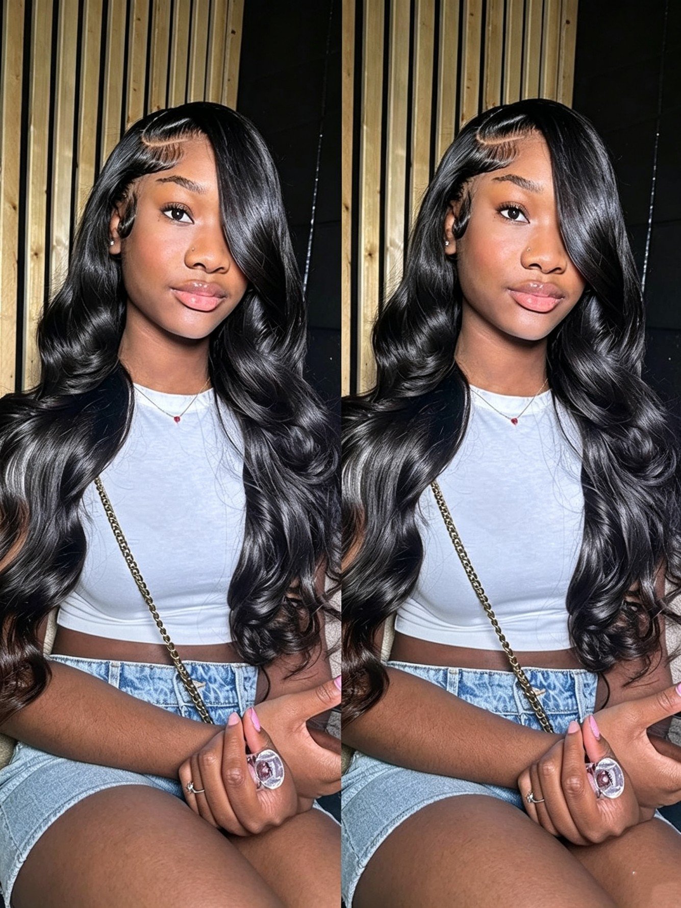 Black Body Wave Synthetic Lace Front Wig