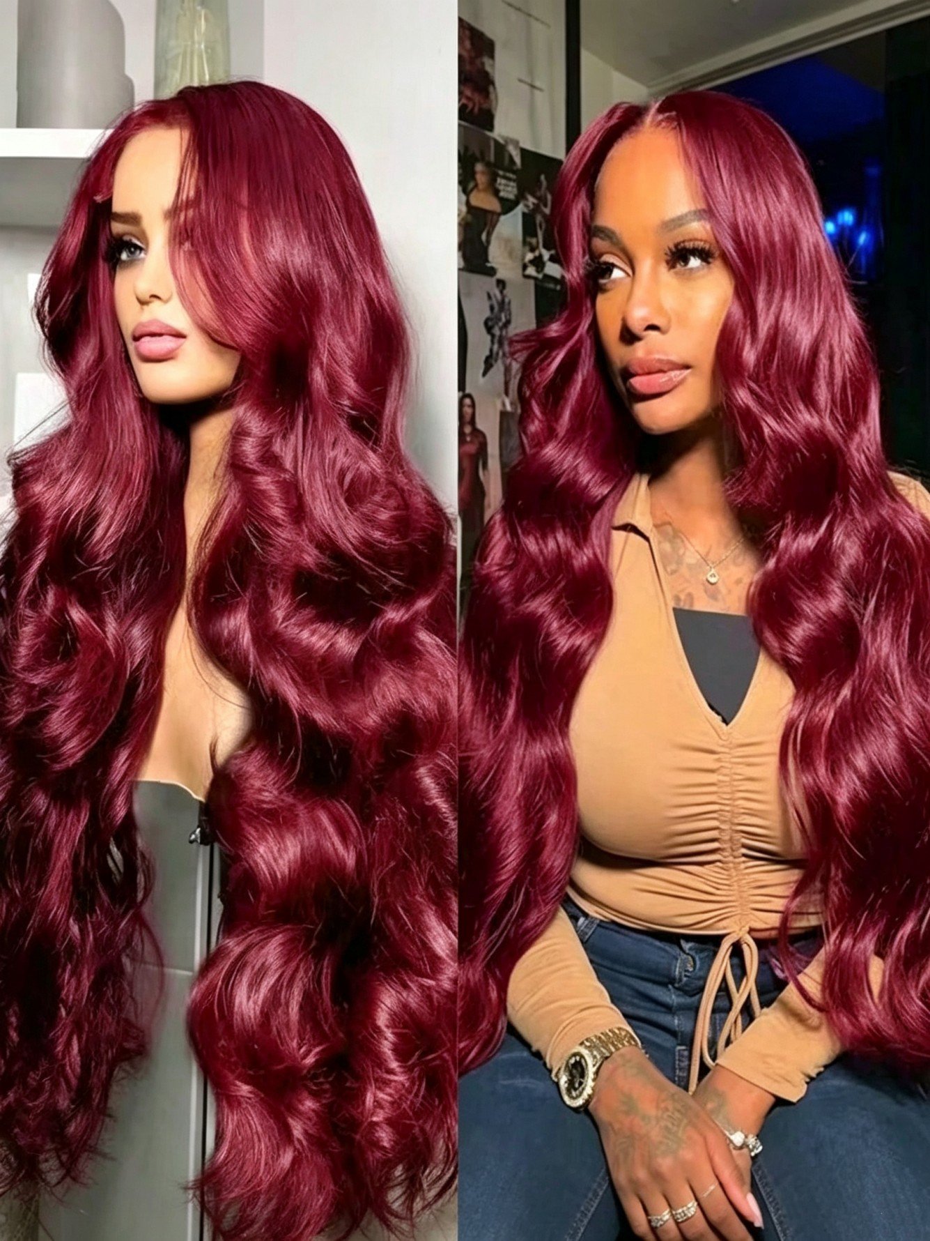 Burgundy Body Wave Lace Front Wig