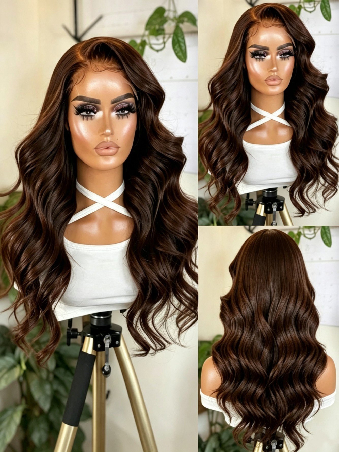 Chocolate Brown Wavy Lace Front Wig