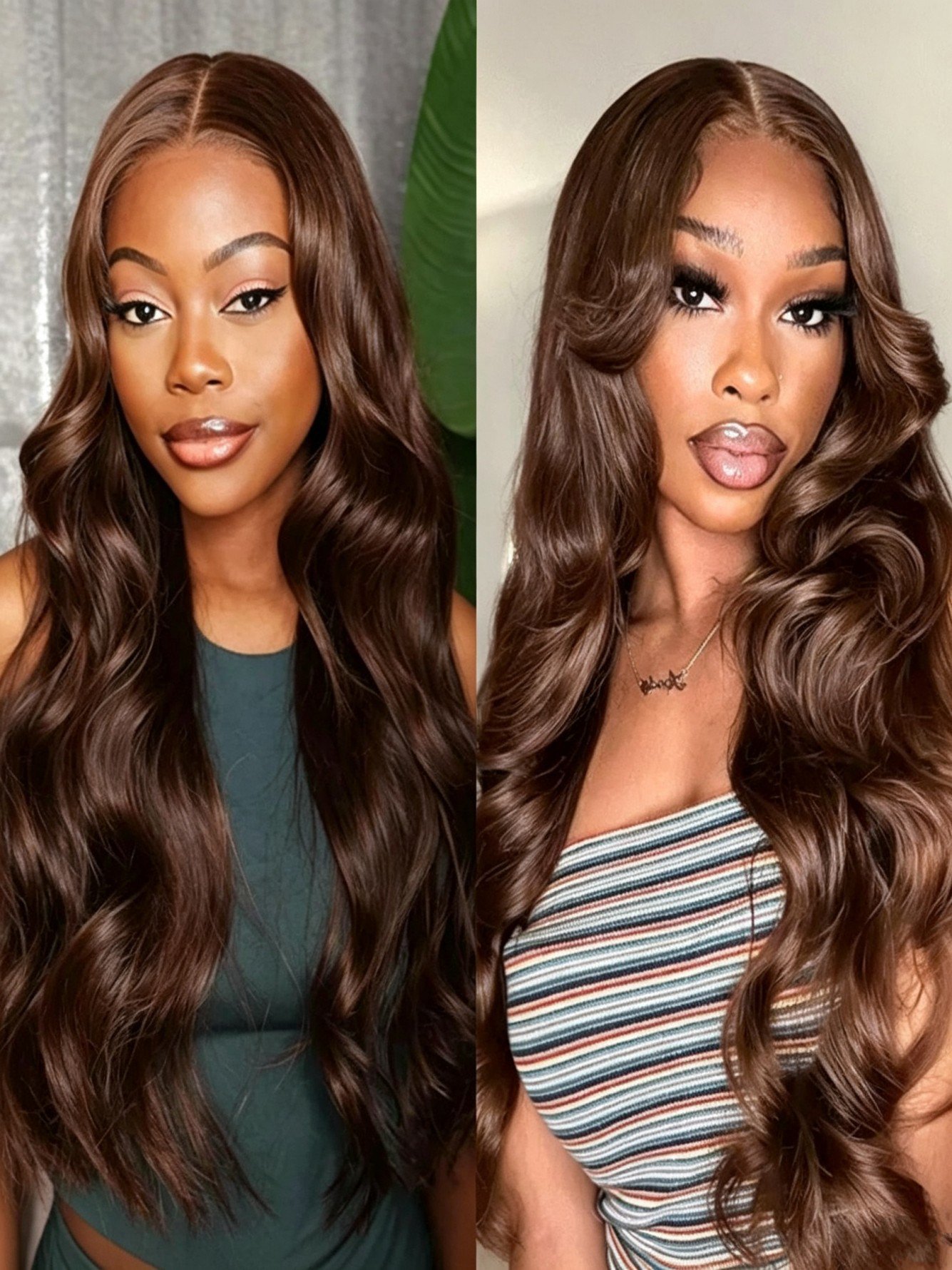 Chocolate Brown Wavy Lace Front Wig