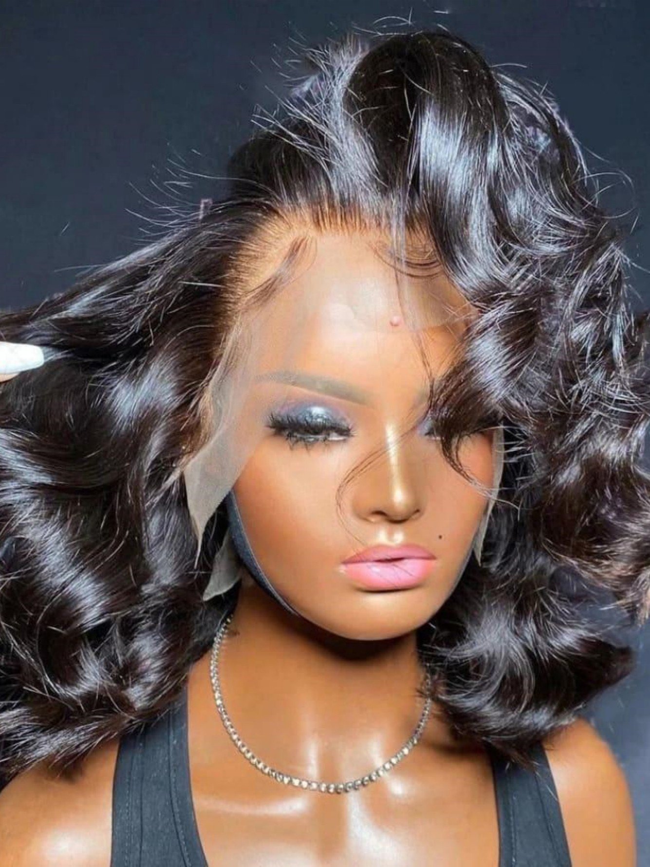 Black Short Body Wave Lace Front Wig