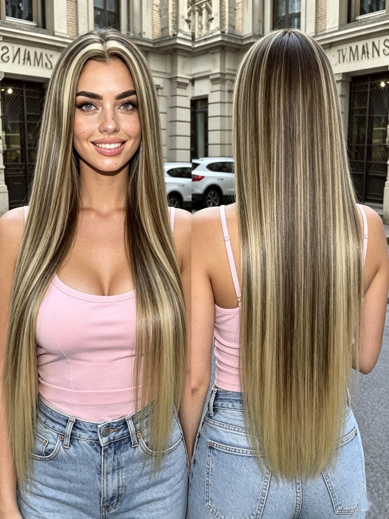 Multi Striped Full Wig