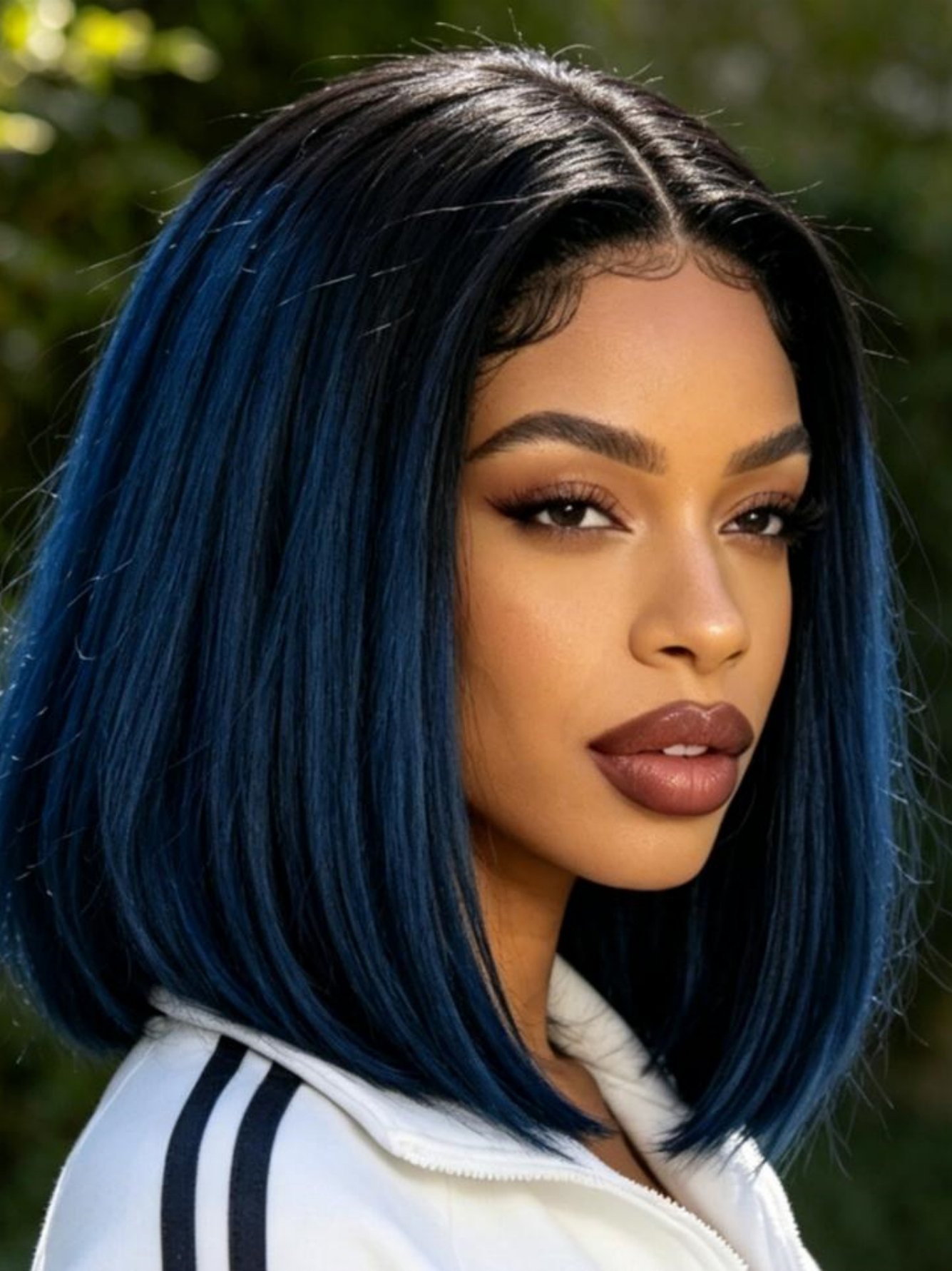 Blue Ombre Bob Wig
