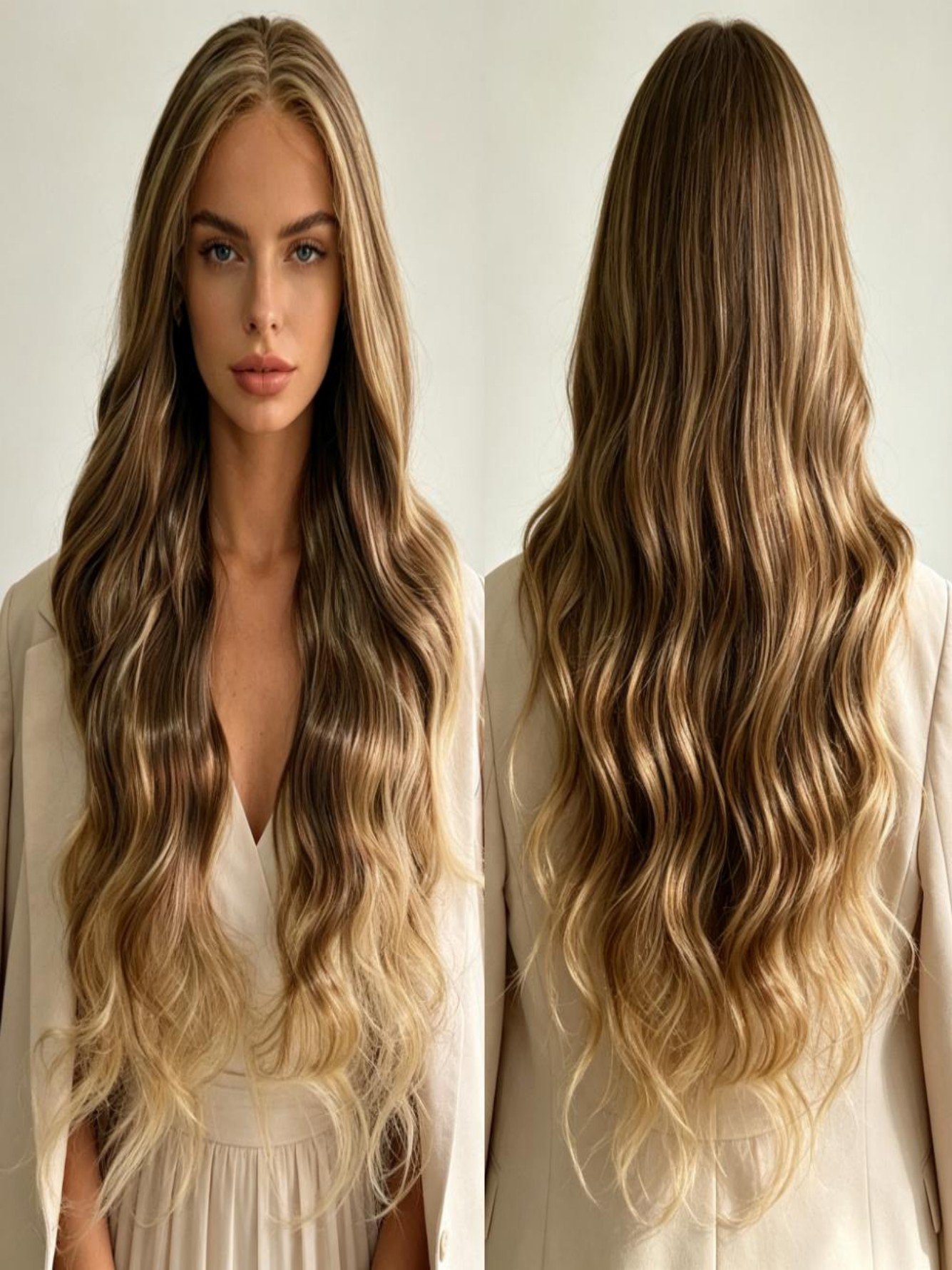 Brown Ombre Wavy Hair Wig