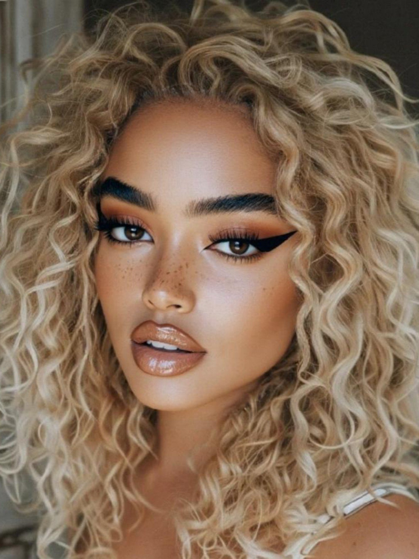 Curly Synthetic Lace Front Wig with Baby Hairs