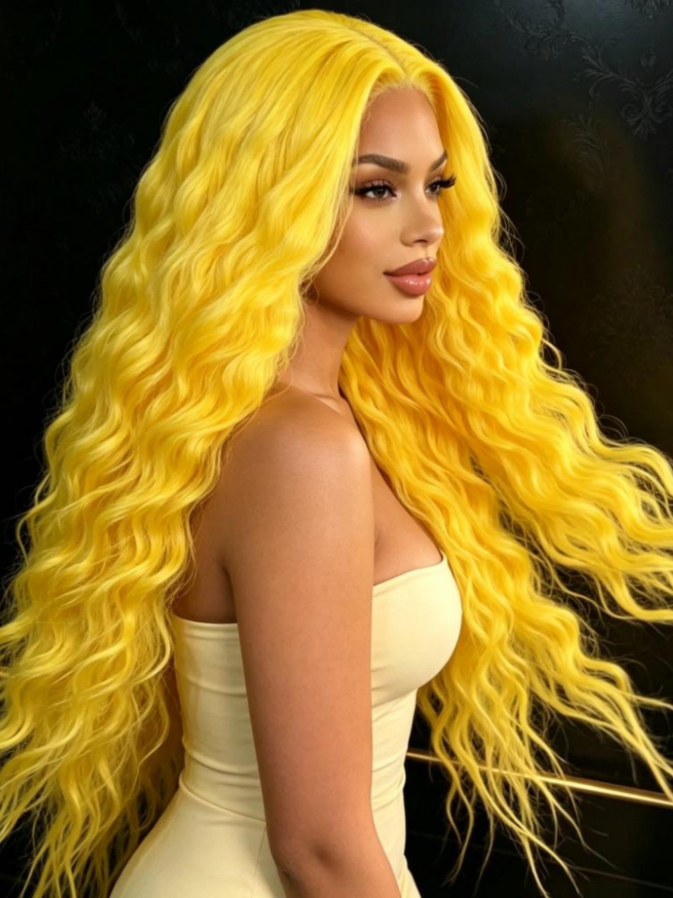 Yellow Wavy Wig