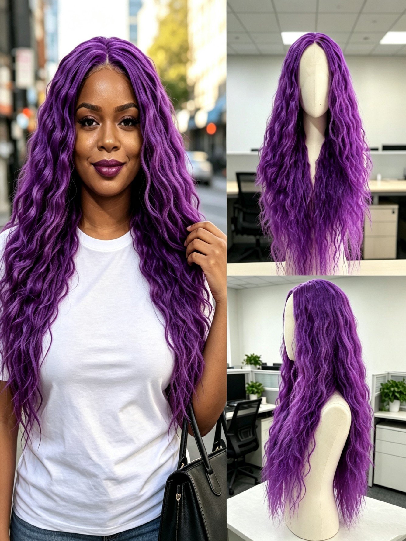 Purple Wavy Wig