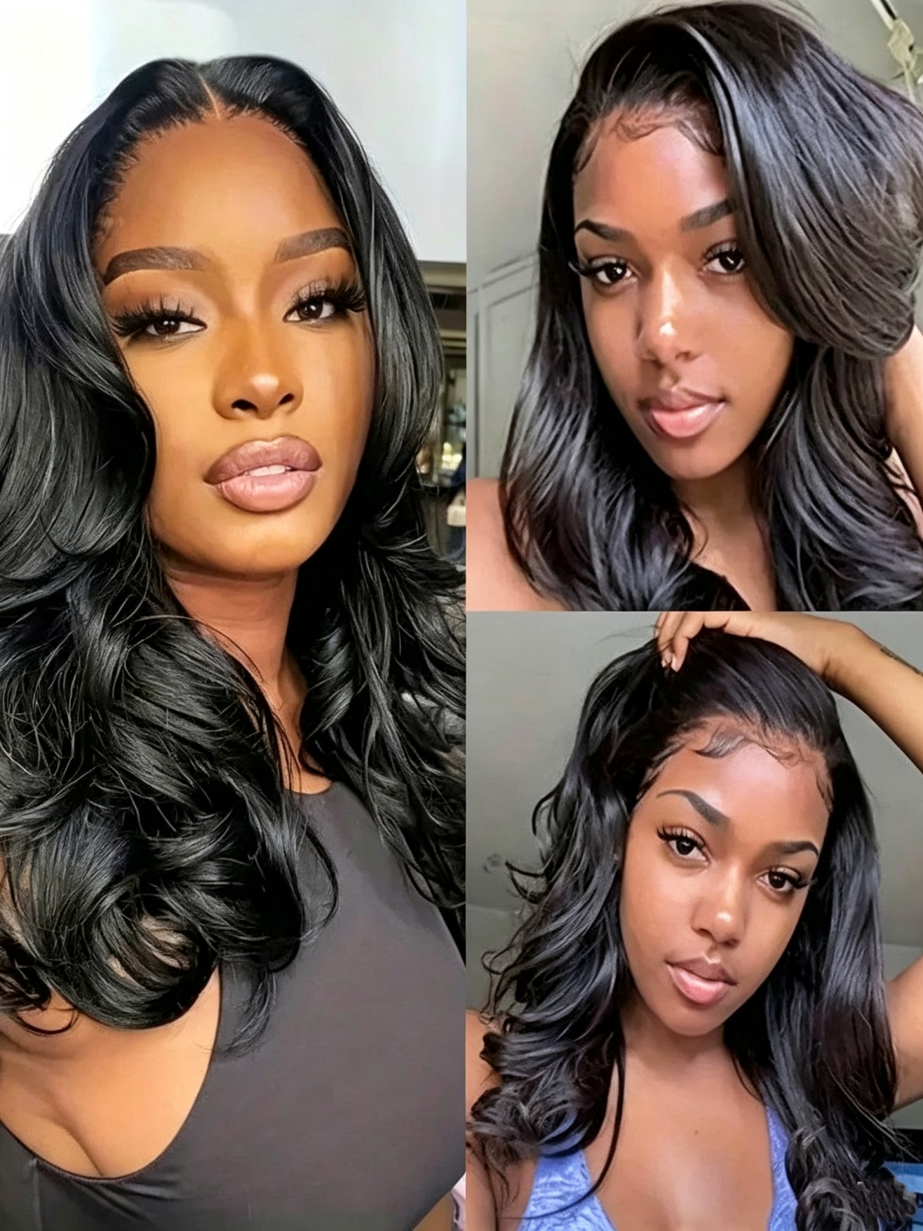 Black Wavy Bob Wig