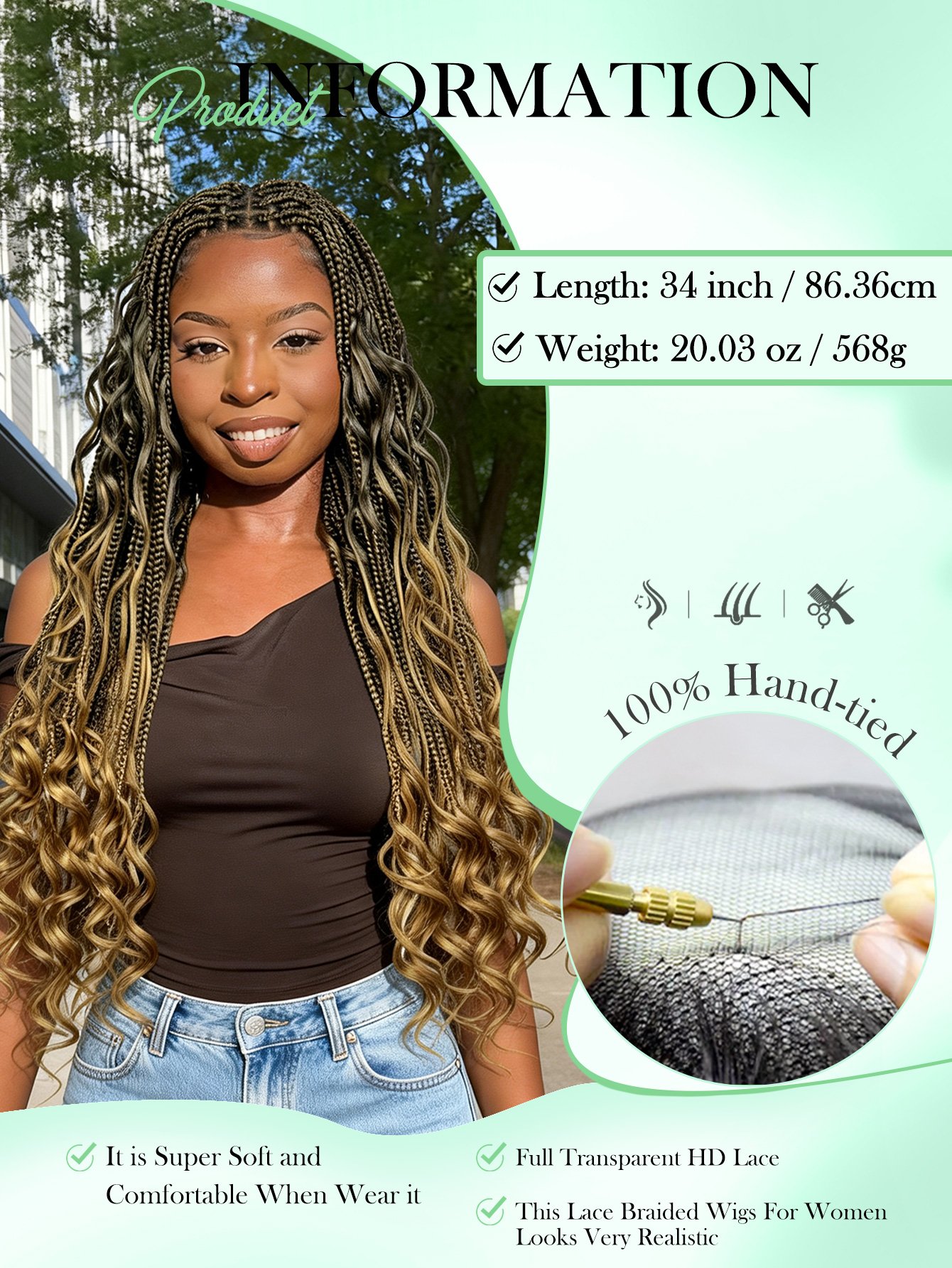Bohemian Box Braids Wig