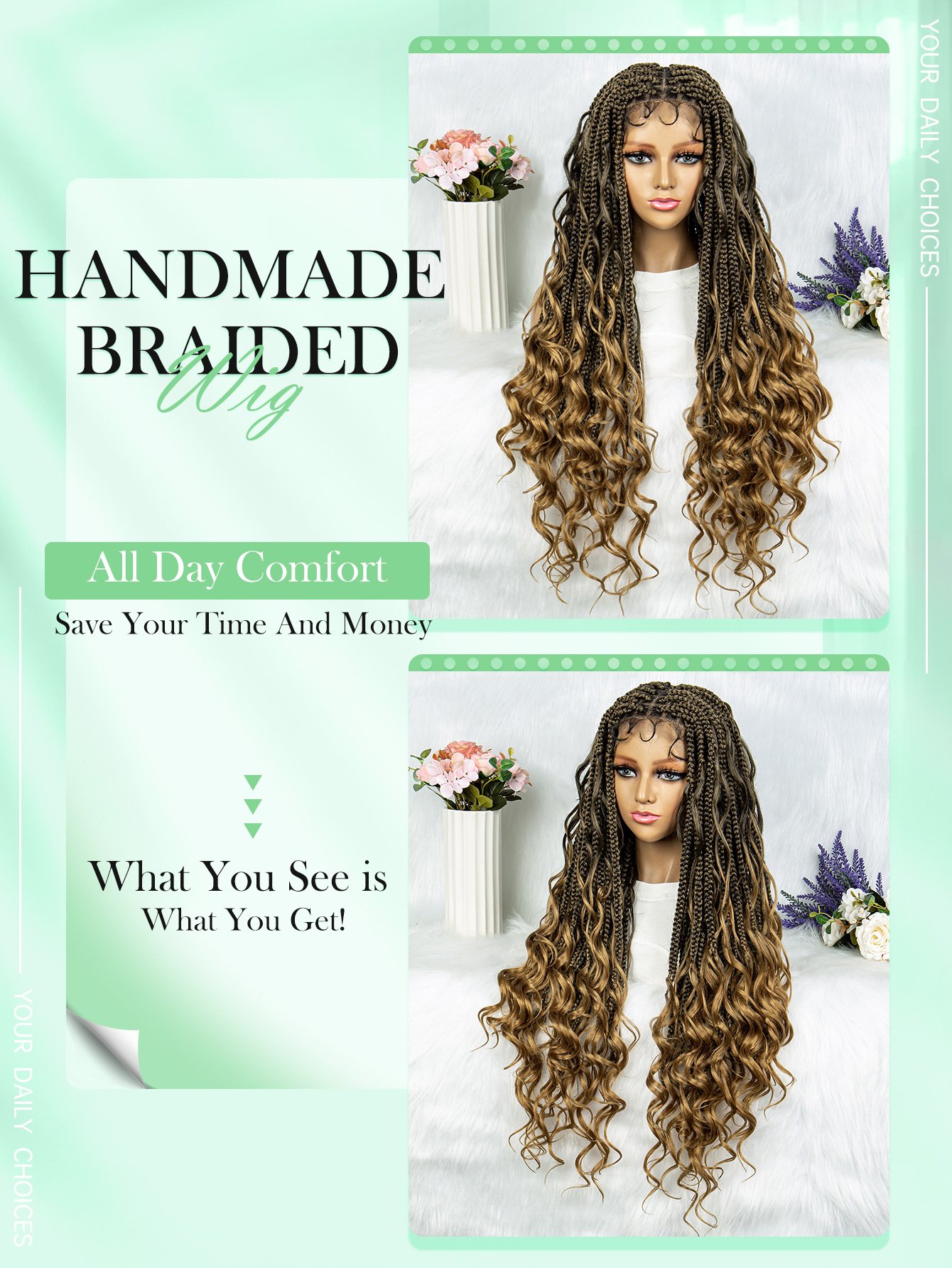 Bohemian Box Braids Wig