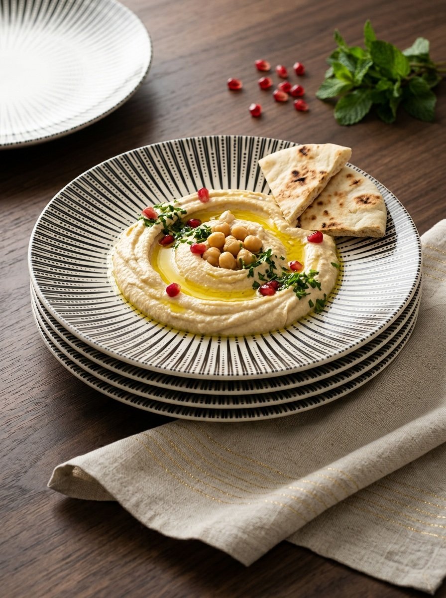 White Striped Dinner Plates