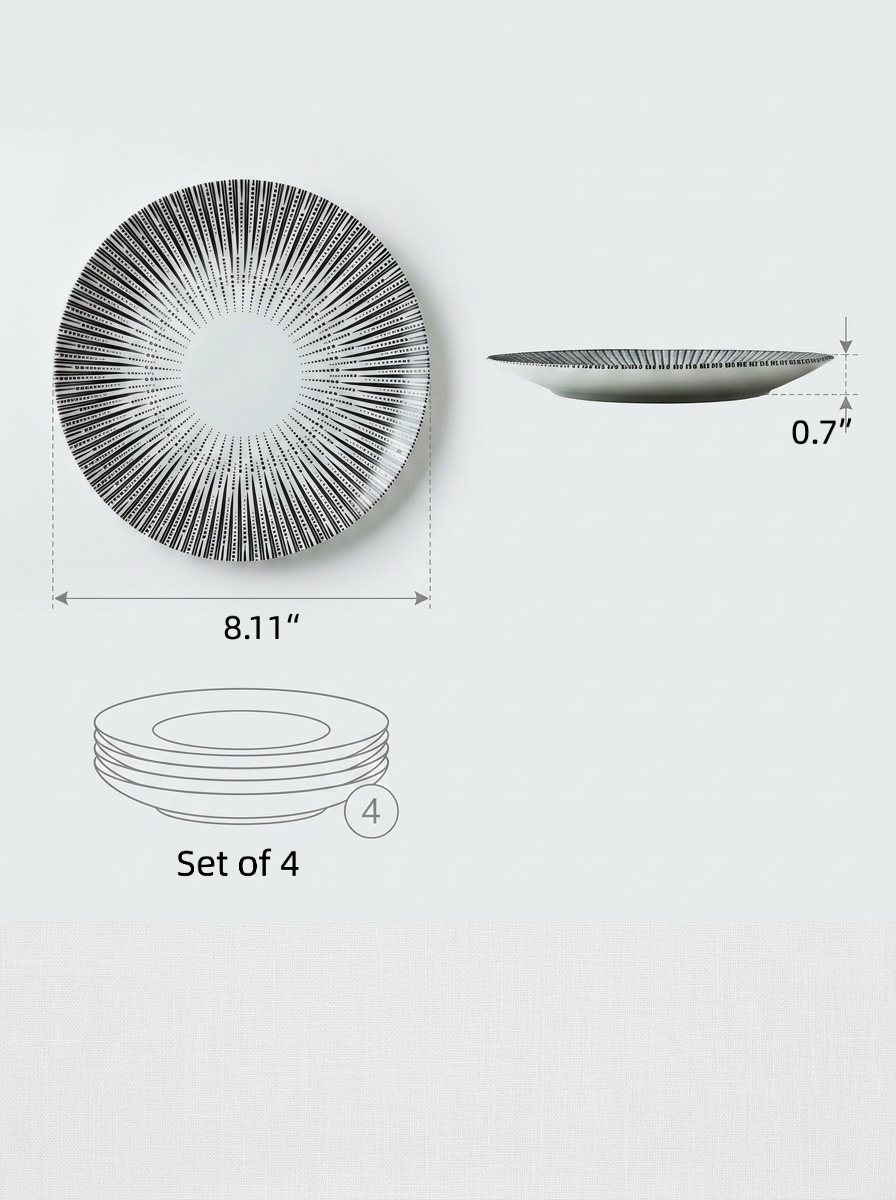 White Striped Dinner Plates