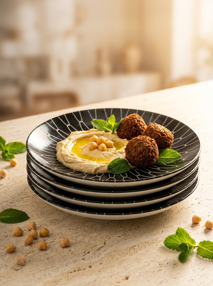 Black Printed Dinner Plates