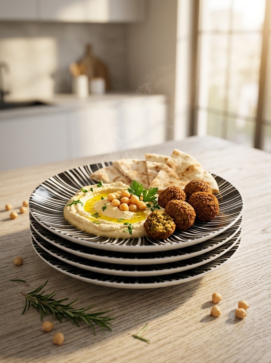 Black Striped Dinner Plates