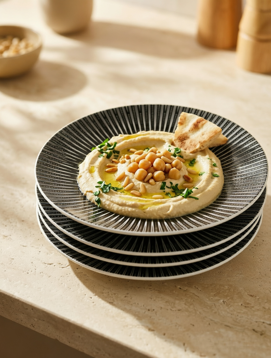 Black Striped Dinner Plates