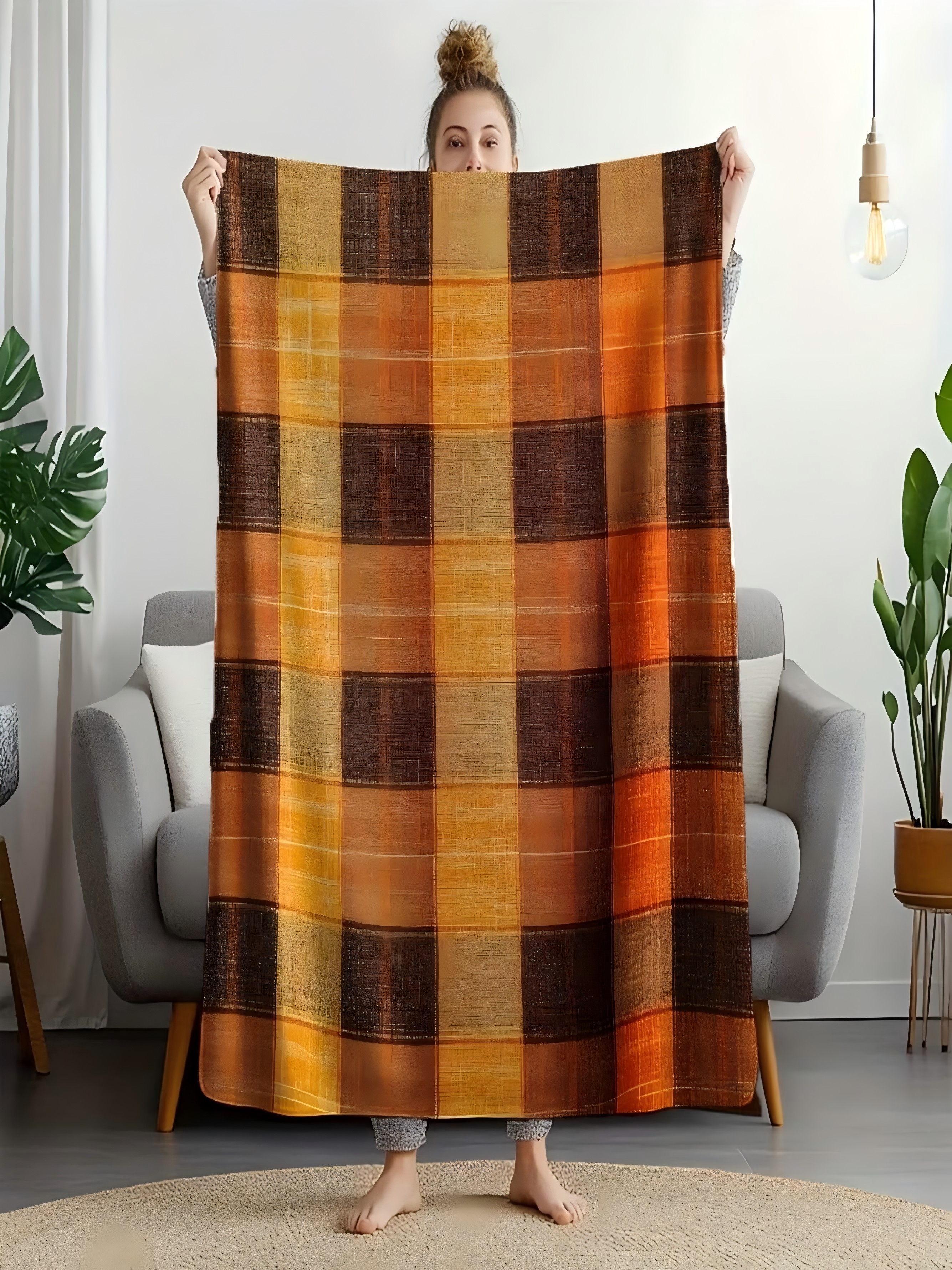 Yellow Plaid Flannel Blanket