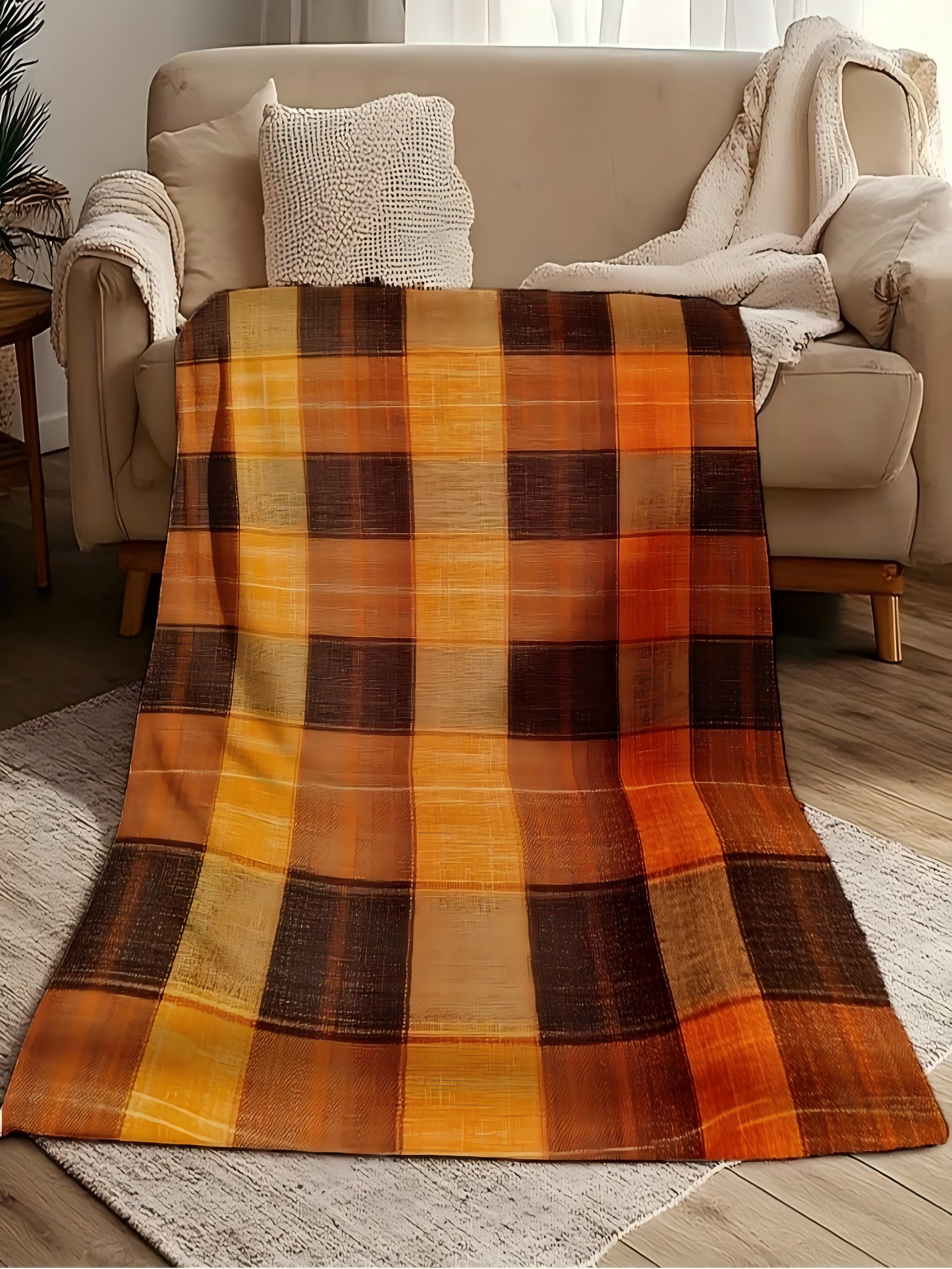 Yellow Plaid Flannel Blanket