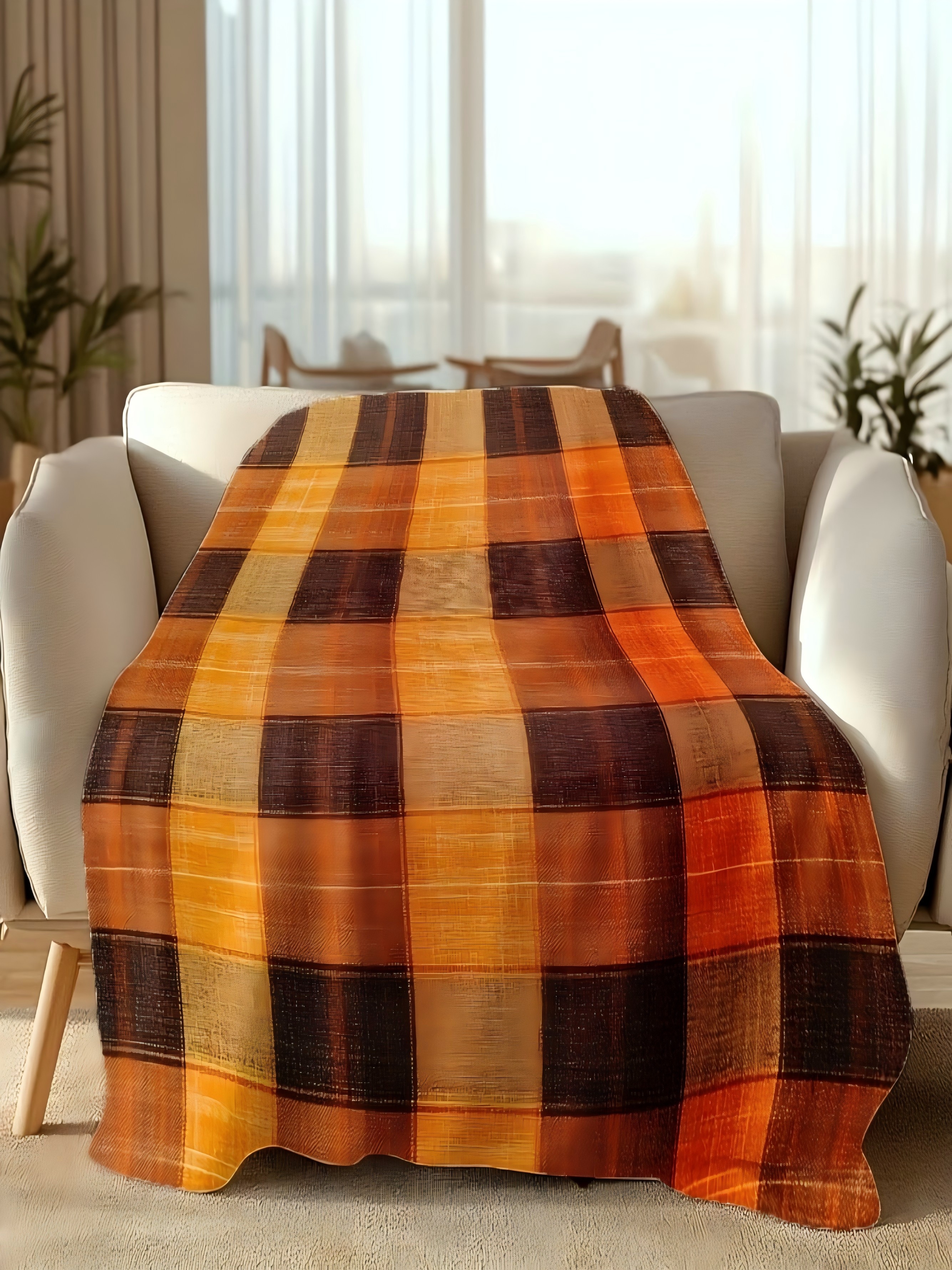 Autumn Plaid Flannel Blanket 