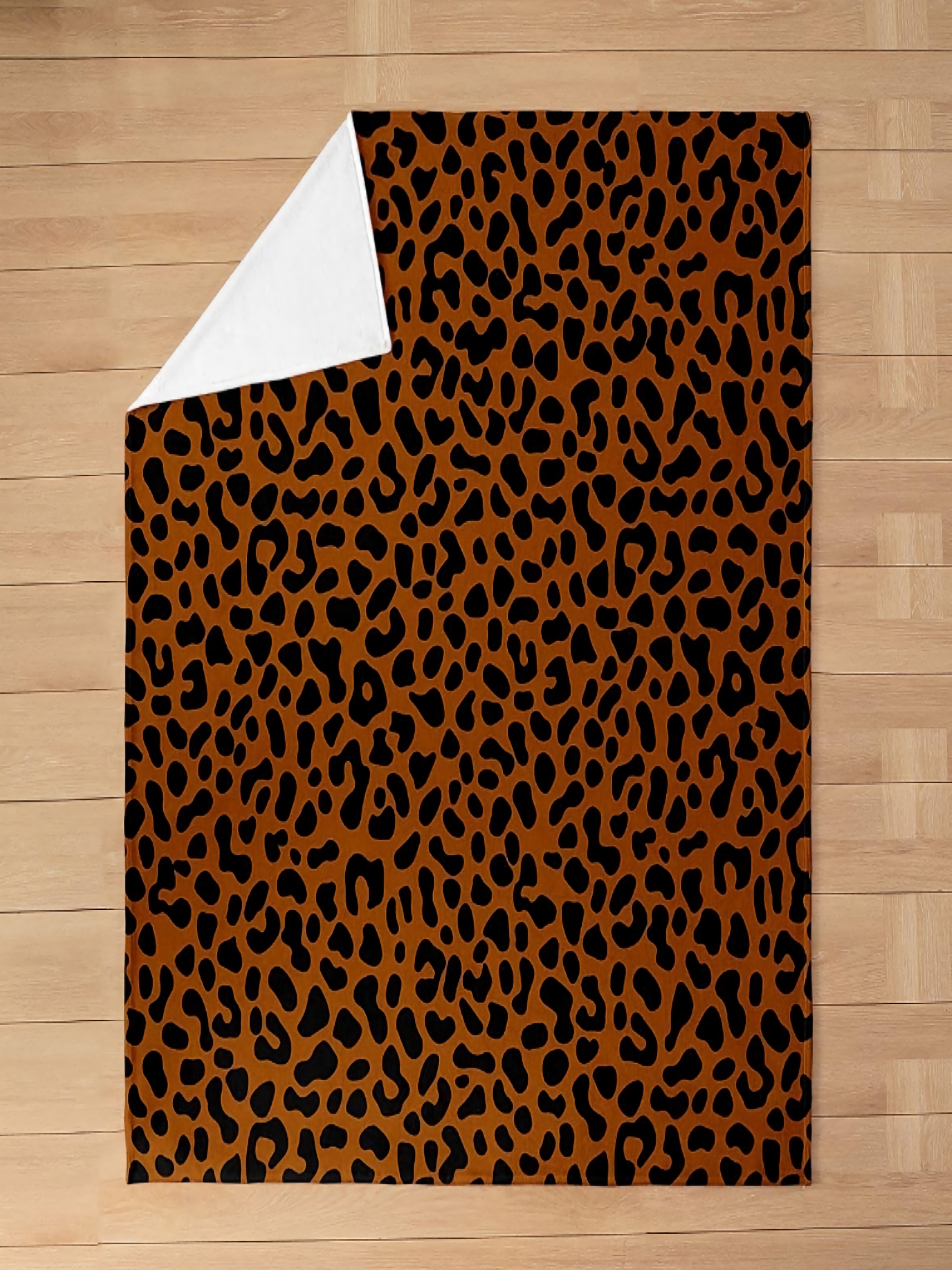 Cozy Coffee Brown Leopard Print Flannel Blanket - 50x60 Inch Polyester Throw