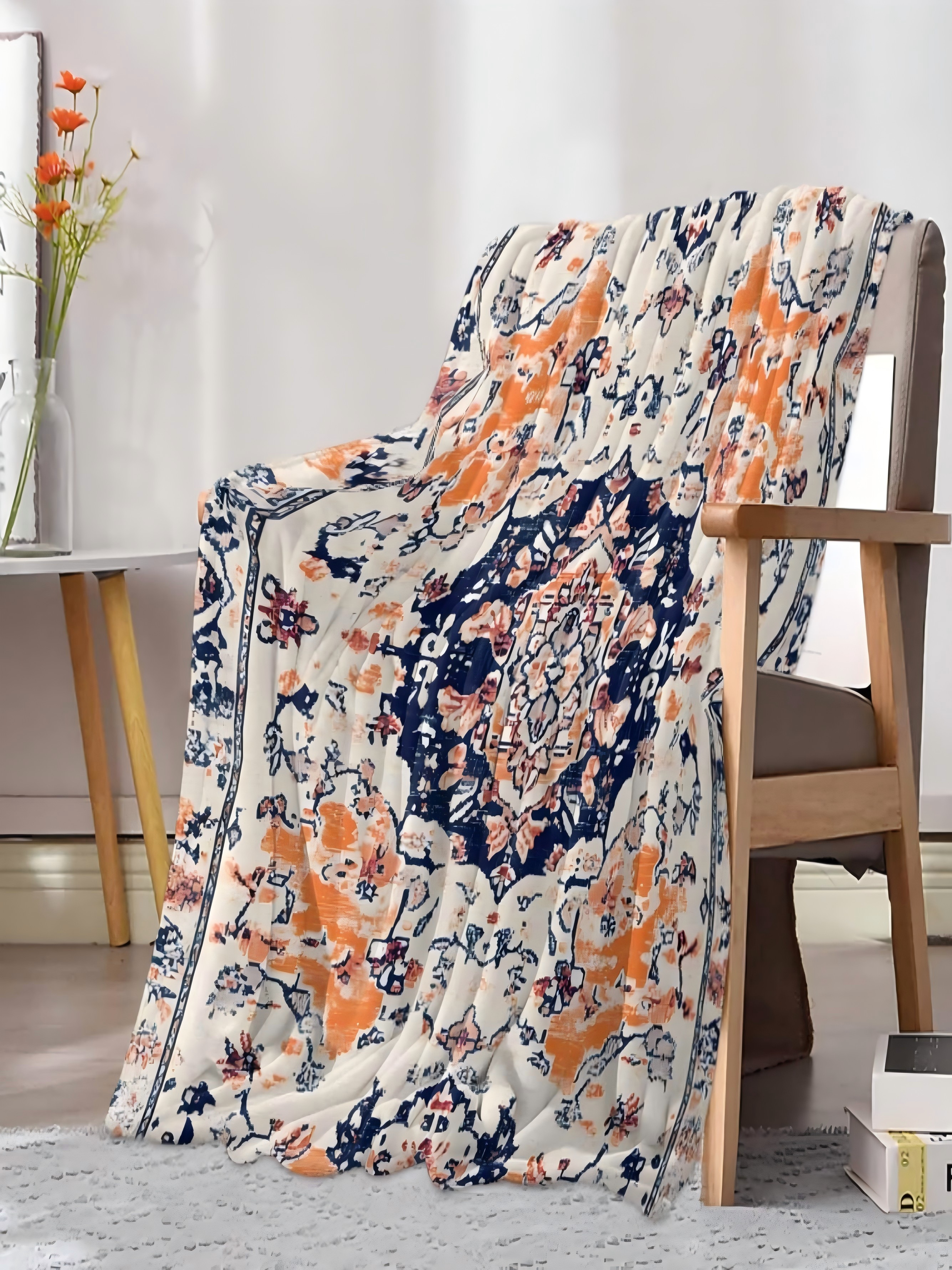 Abstract Ethnic Pattern Throw Blanket - 50x60 Inch