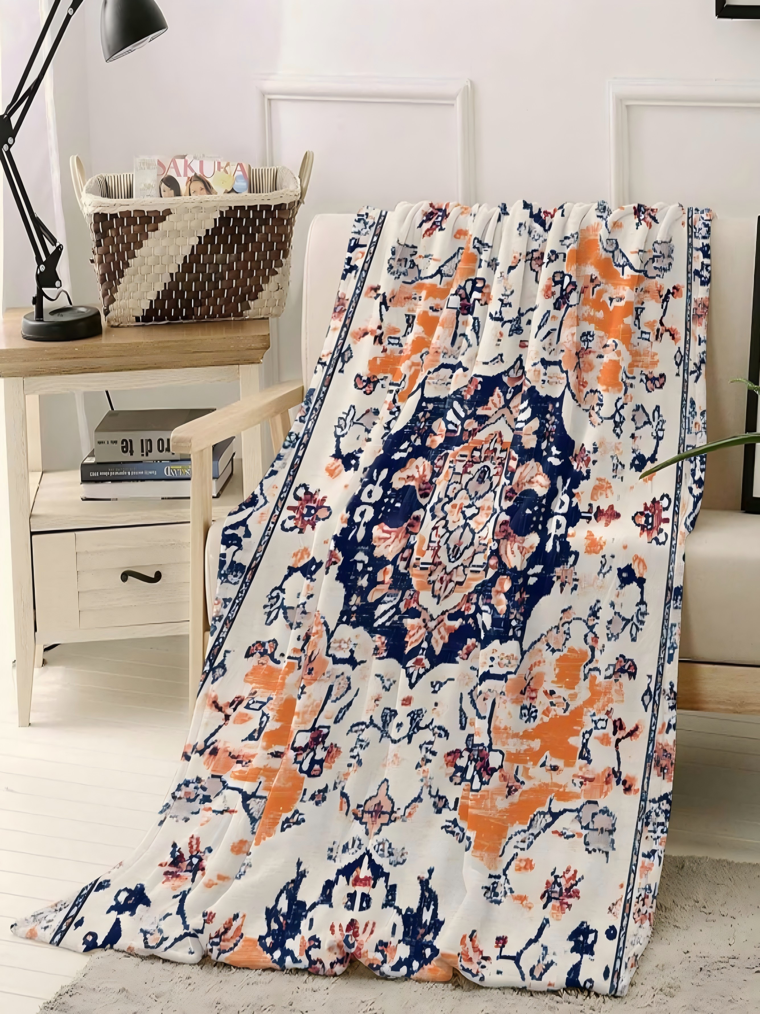 Abstract Ethnic Pattern Throw Blanket - 50x60 Inch