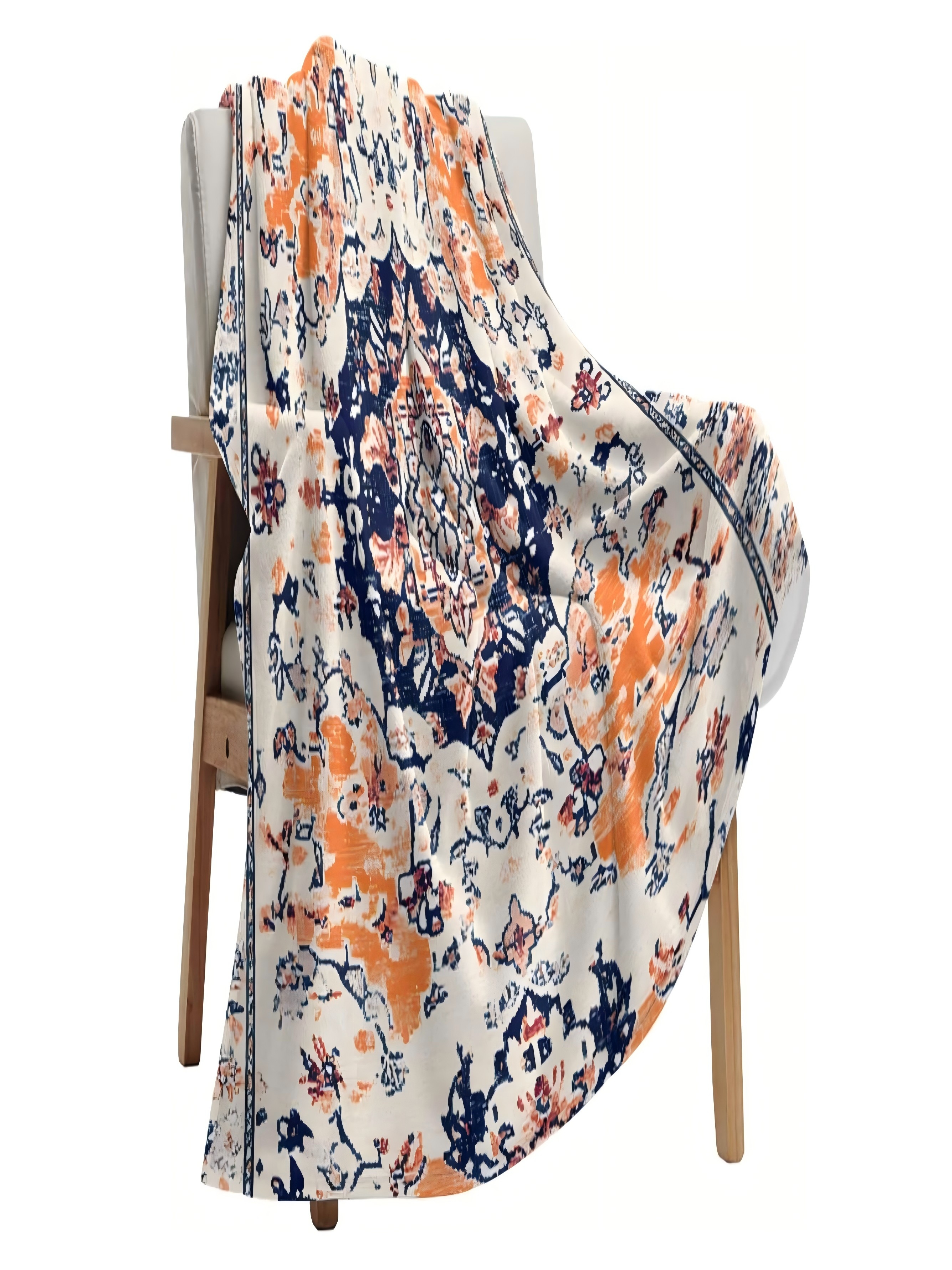 Bohemian Pattern Throw Blanket - 60x80 Inch, Beige