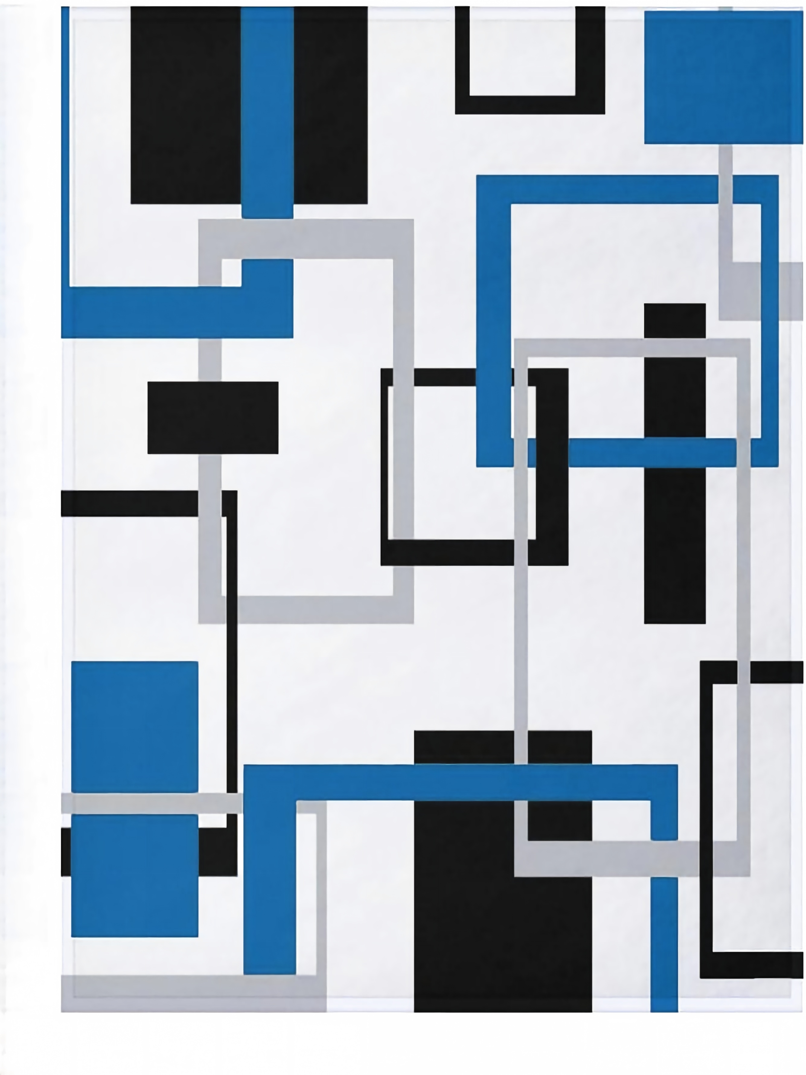Geometric Square Throw Blanket - White and Blue 30x40 inch