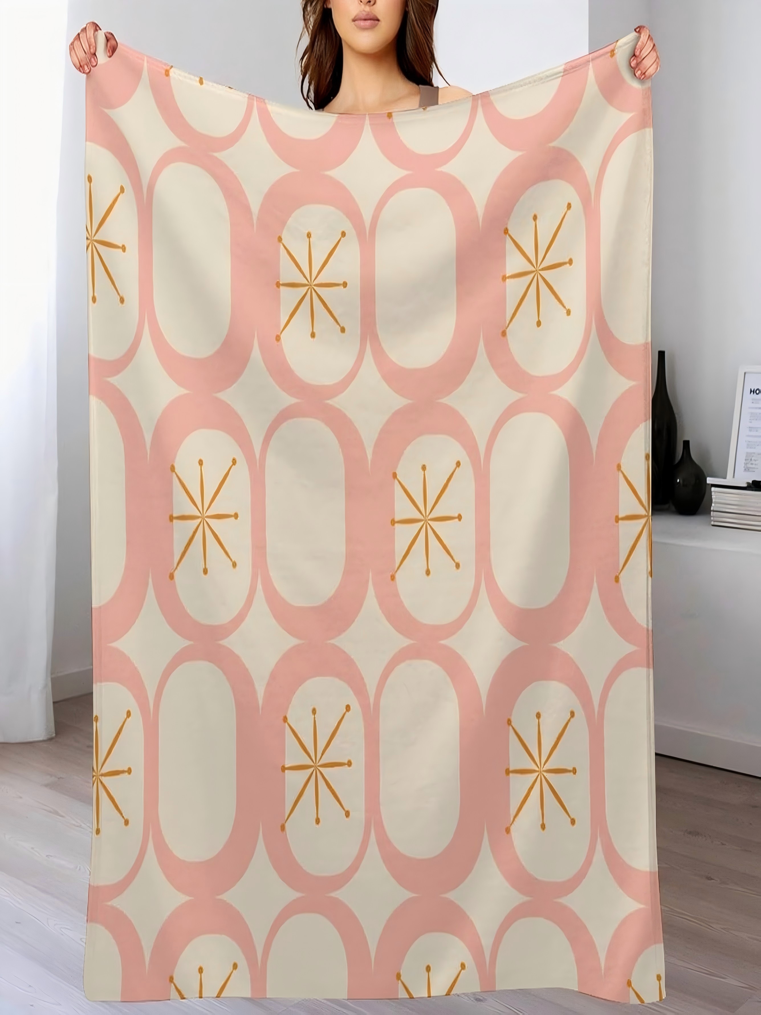 Mid-Century Modern Starburst Pattern Throw Blanket