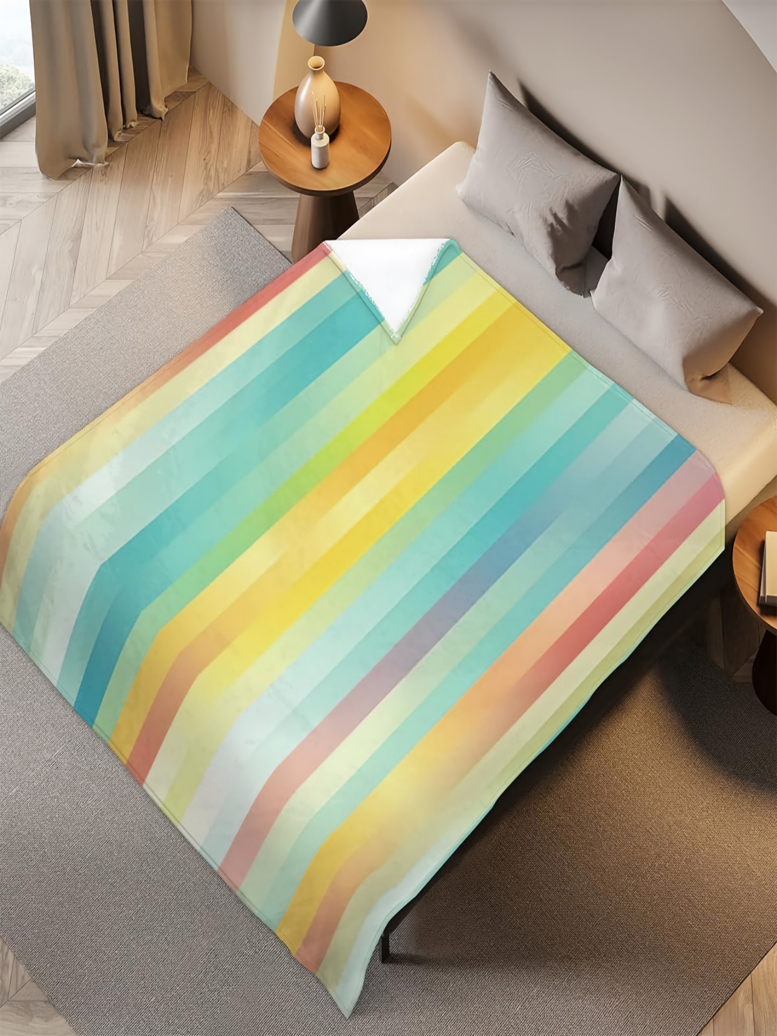 Colorful Striped Throw Blanket