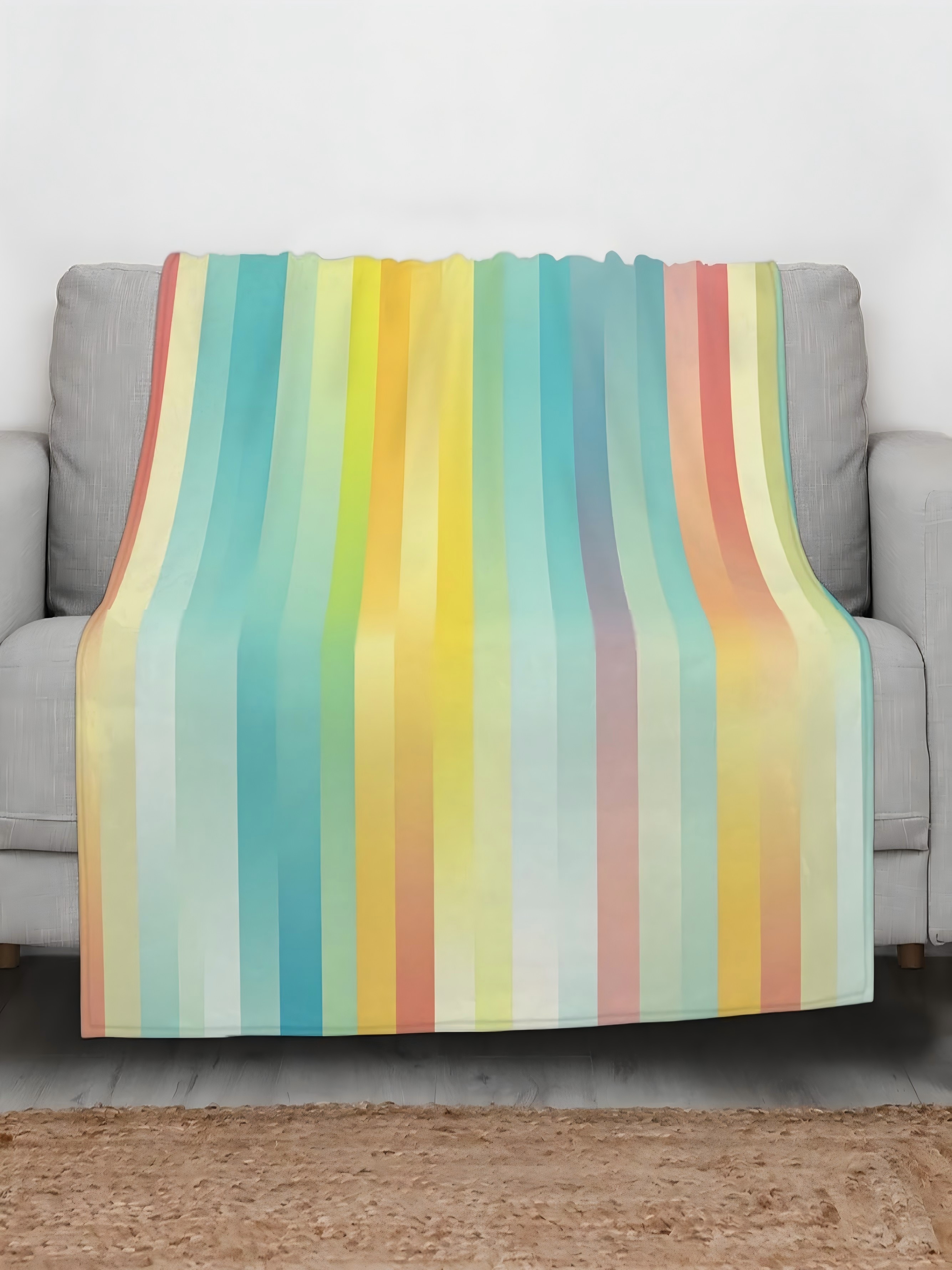 Colorful Striped Throw Blanket