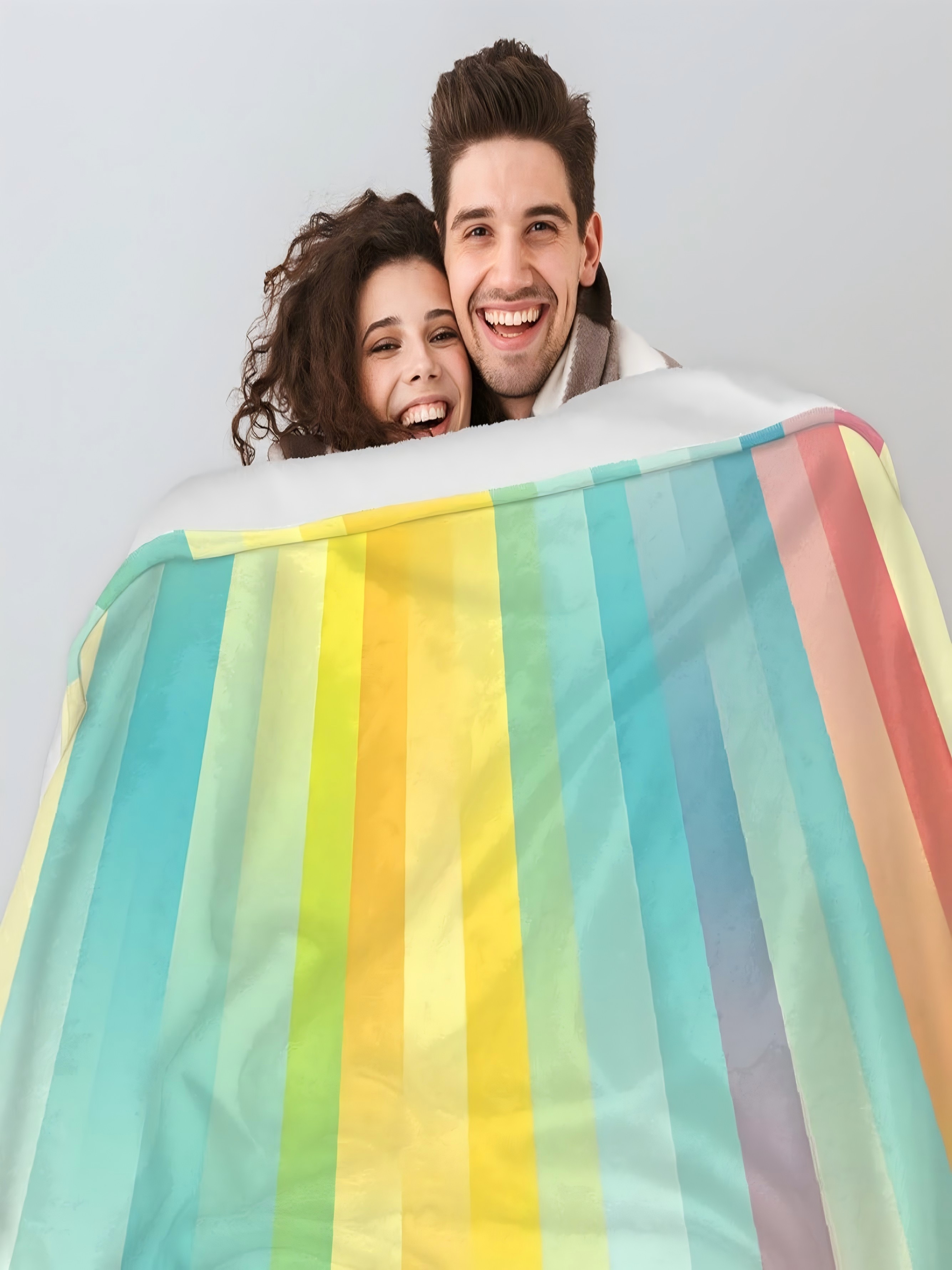 Rainbow Stripe Throw Blanket
